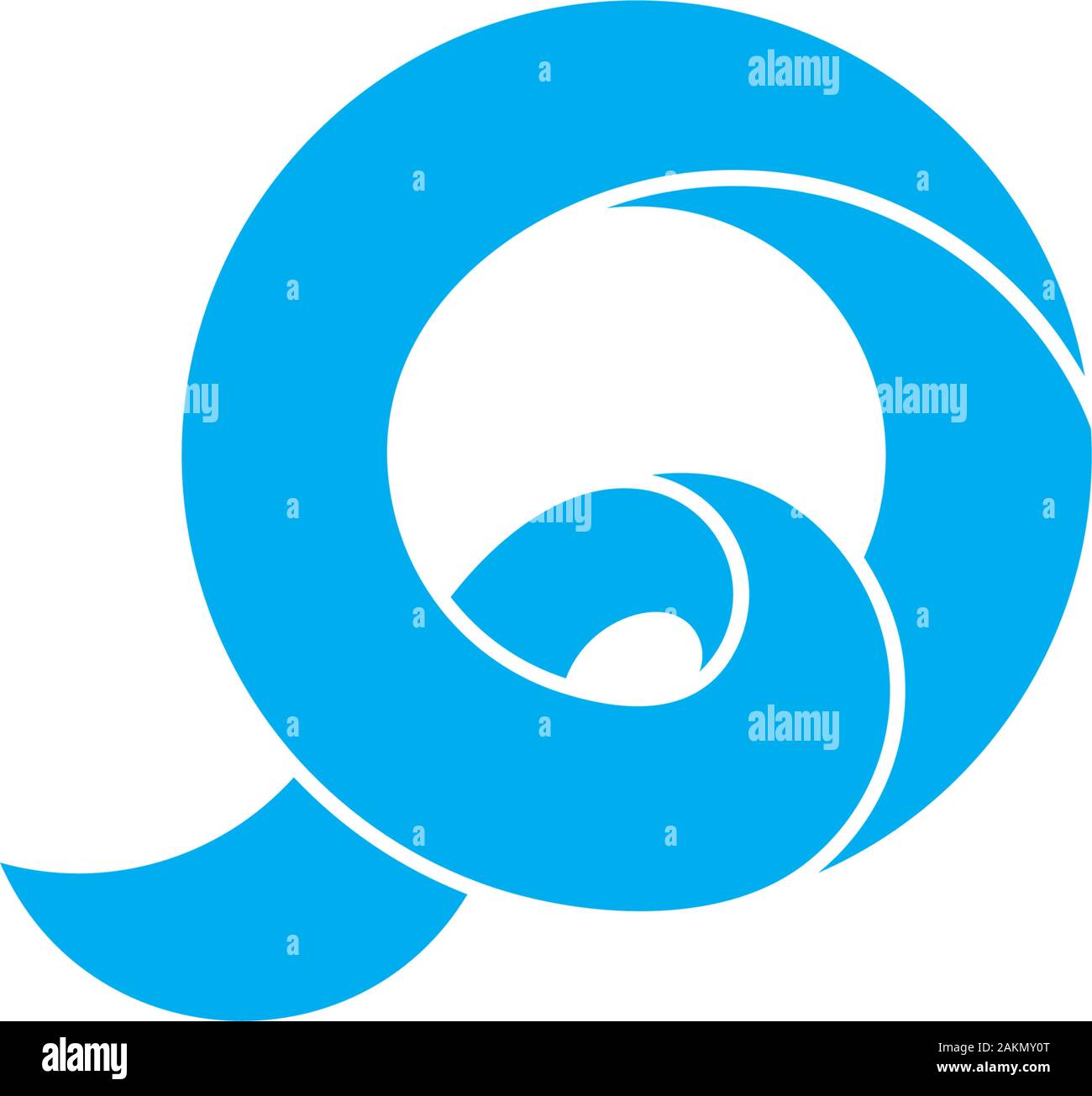 letter o 3d wave design symbol logo vector Stock Vector