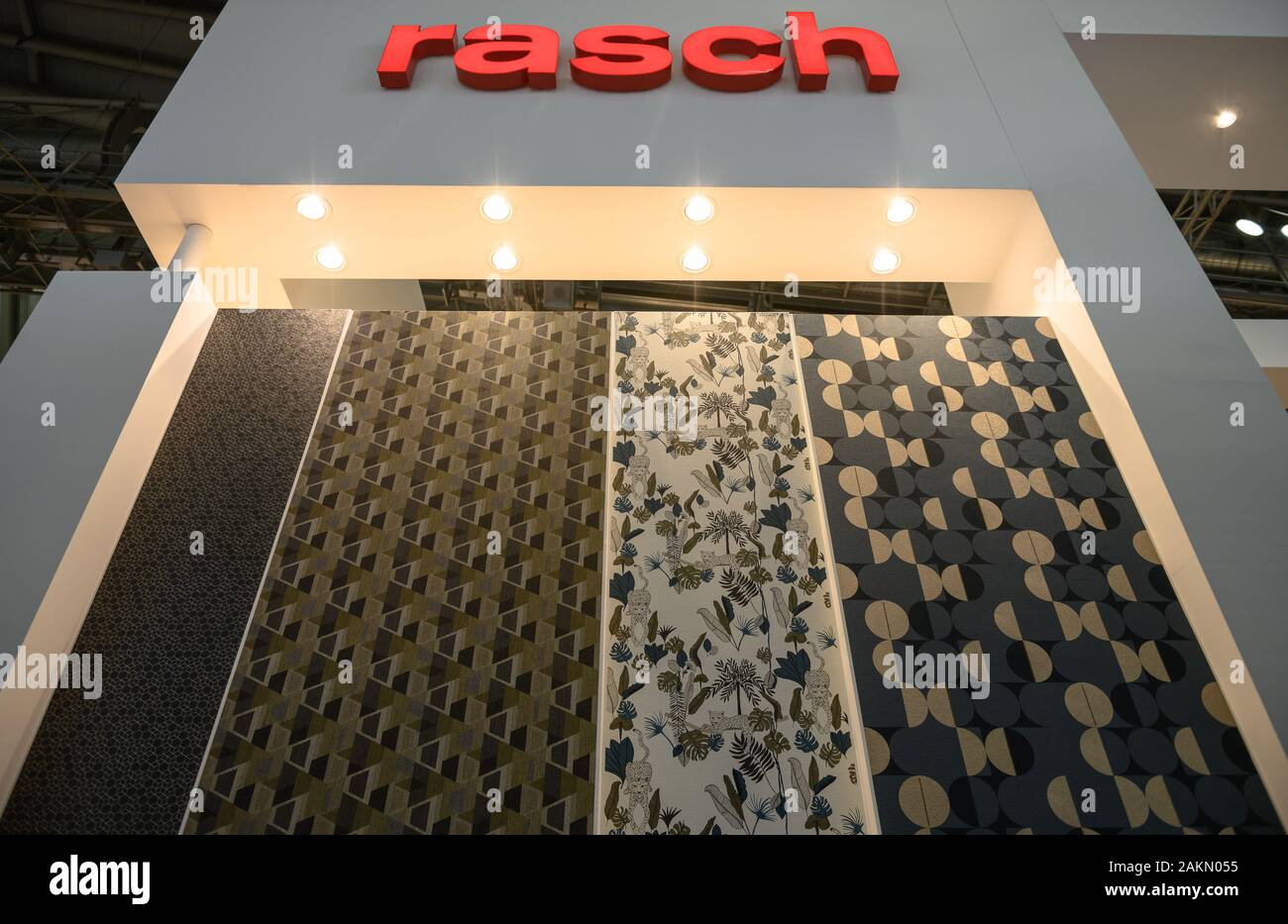 08 January 2020, Hessen, Frankfurt/Main: The Rasch Tapeten exhibition  centre at the Heimtextil exhibition centre (International Trade Fair for  Home and Contract Textiles). Photo: Silas Stein/dpa Stock Photo - Alamy