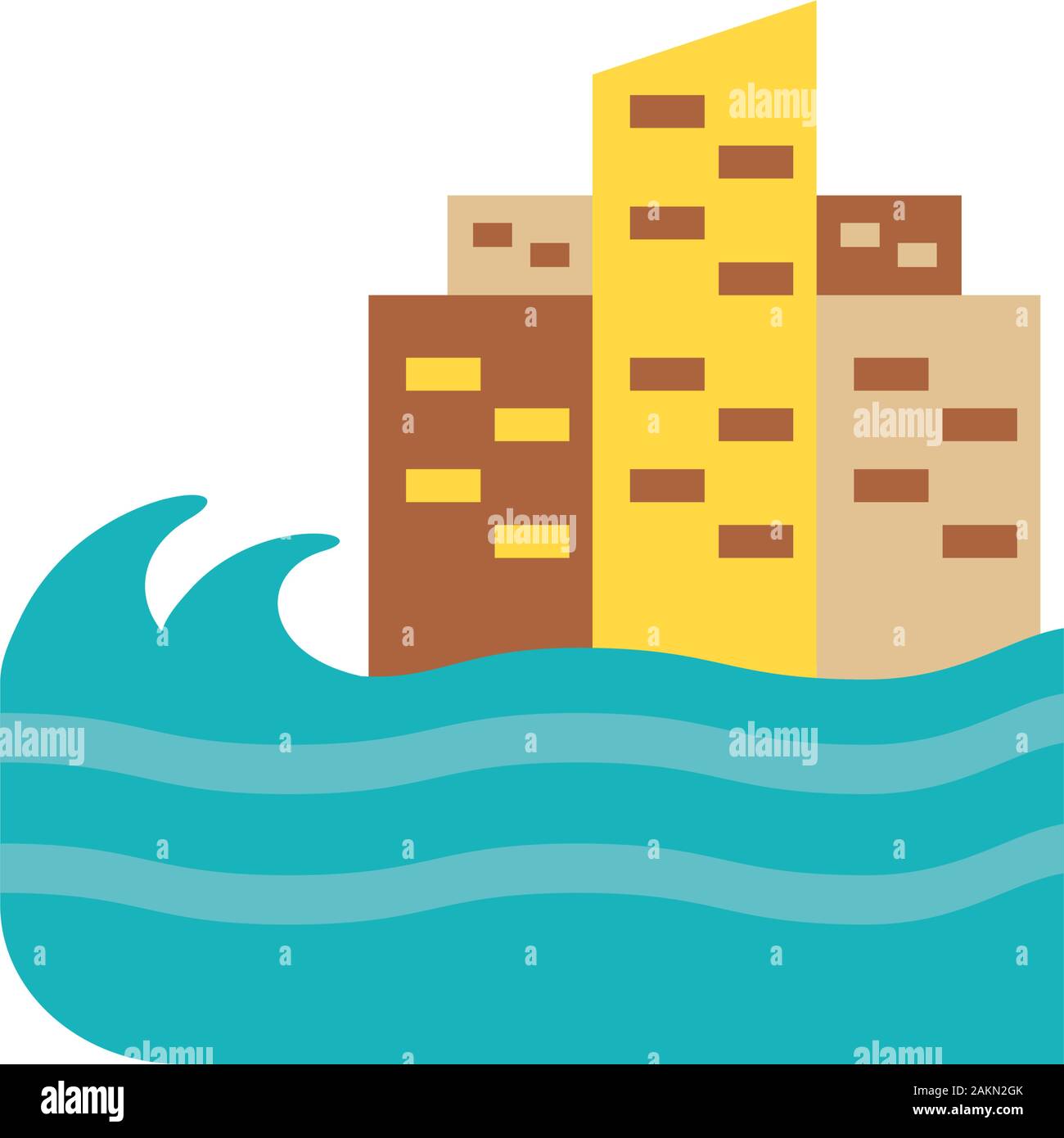 Sea and city design, Climate change global warning environment nature pollution green and extreme danger theme Vector illustration Stock Vector