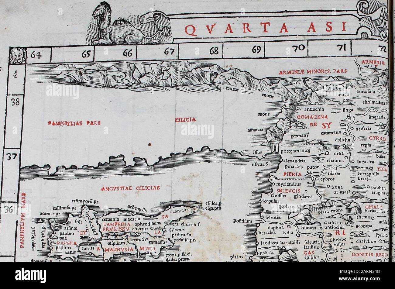 Claudii Ptholemaei Alexandrini Liber geographiae cum tabulis et uniuersali  figura : et cum additione locorum quae a recentioribus reperta sunt  diligenti cura emendatus et impressus . CLIMA.TO - —  ao^qumoc.ncns.j.-j.naDcfl CLIMA.VI, XIIIPAP