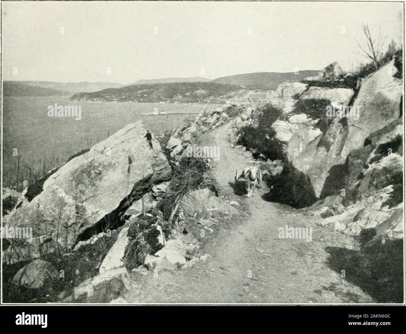 Newfoundland in 1911, being the coronation year of King George Vand the opening of the second decade of the twentieth century . ngstock is the finest that is made. Express trains crossthe island every alternate day in either direction, andthe present summer will see a daily express serviceinaugurated. These trains are made up of ordinarybaggage and mail cars, coaches for second class and firstclass passengers; dining cars and sleeping cars, all ofthe style used on the Canadian Pacific Line. Throughfreights trains are run every day, and morning andevening trains ply between St. Johns and Carbon Stock Photo