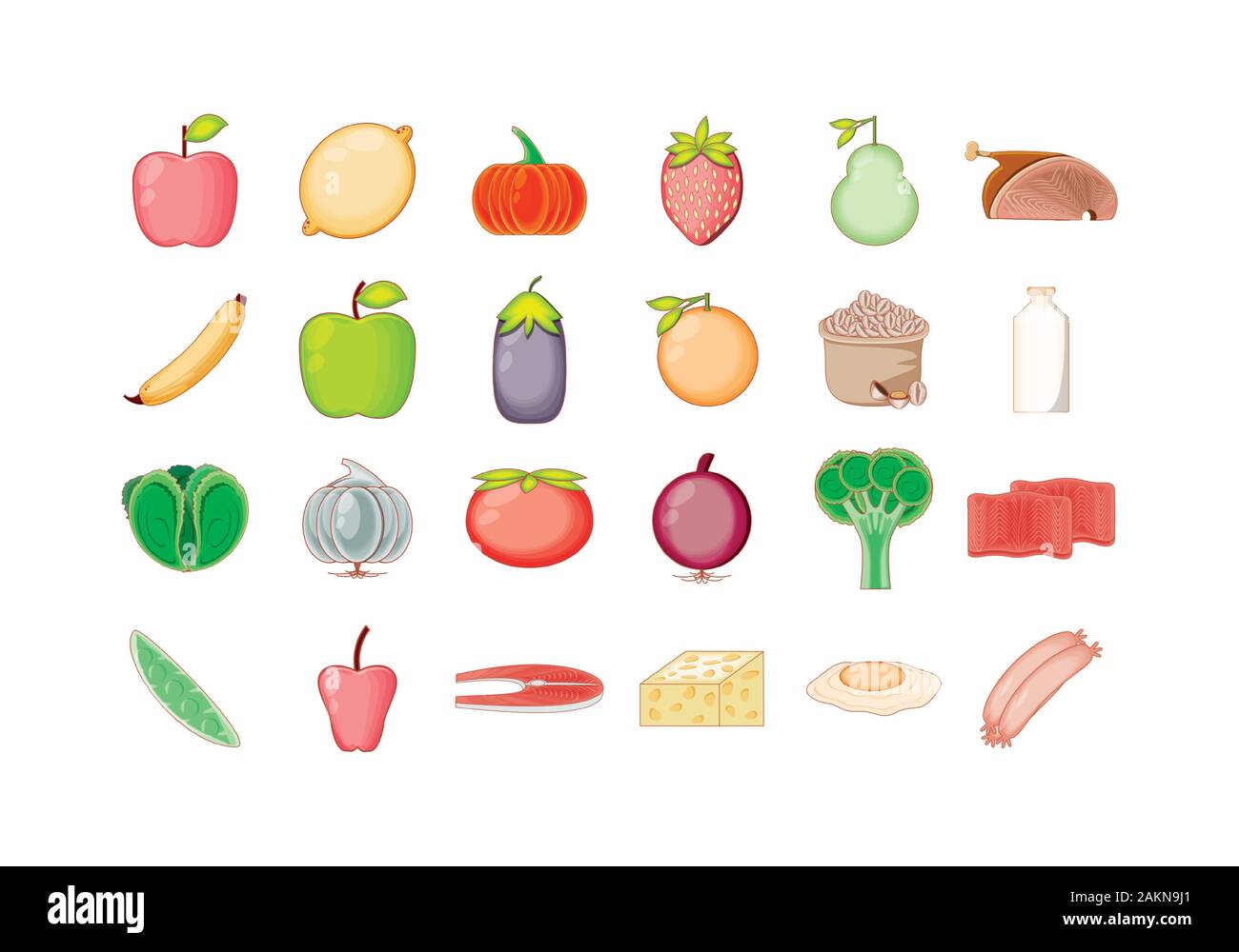 Icon set design, healthy organic food fresh natural market product ...