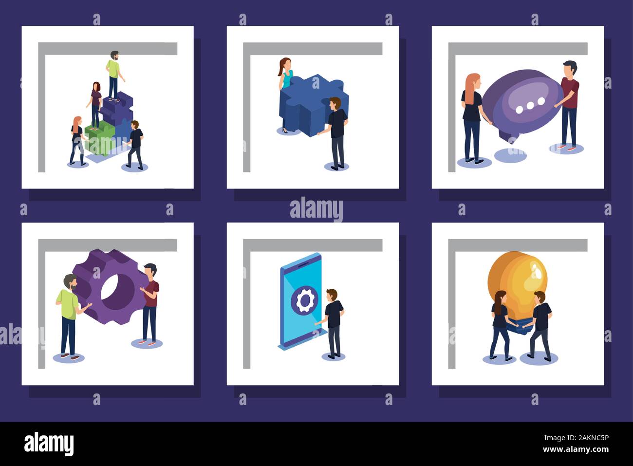 designs set teamwork with people and icons Stock Vector Image & Art - Alamy