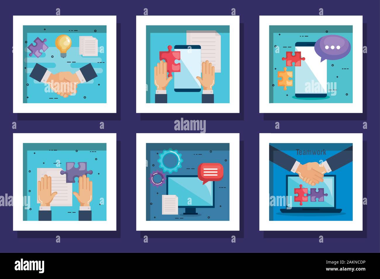 bundle of teamwork set icons Stock Vector Image & Art - Alamy
