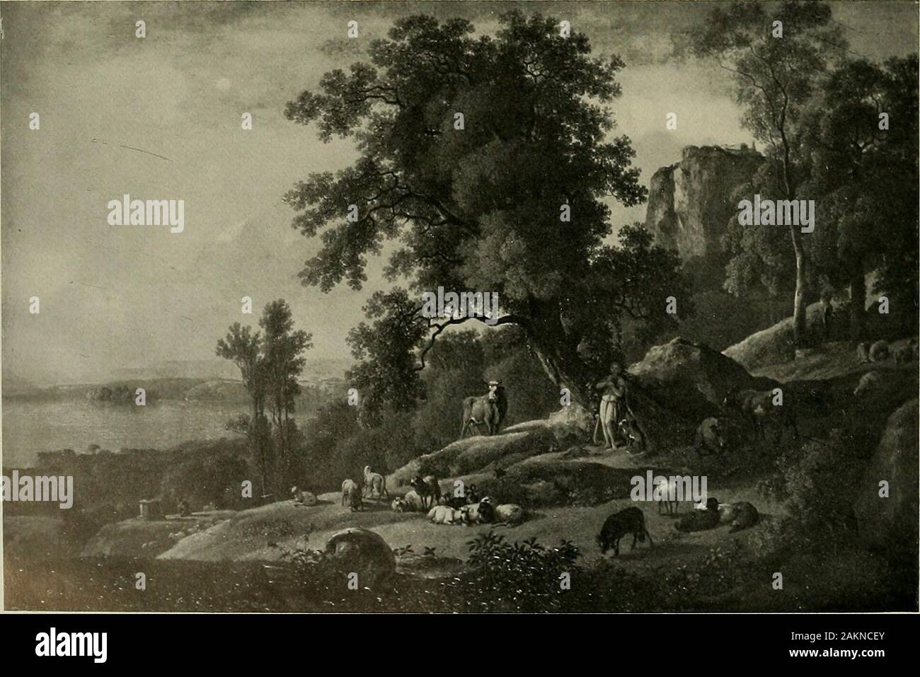Deutsches barock und rokoko : herausgegeben im anschluss an die Jahrhundert-ausstellung deutscher kunst 1650-1800, Darmstadt, 1914 . 913. JOHANN GEORG SCHÜTZ (1755-1813) Landschaft. L. h. 0,24, br. 0,3 öKonsul H. von Passavanl, lrankfurl a. M. 537 - ^*: 914. FRANZ SCHÜTZ (1751—1781) Landschaft, l. h. o,40, br. 0,455 Städtische Gemäldegalerie, Coblenz. 915. JOHANN CHRISTIAN KLENGEL (1751-1824) Apoll mit den Herden des Admet. L. h. 0,07, br. 1,42Königl. Gemäldegalerie, Dresden 538 Stock Photo