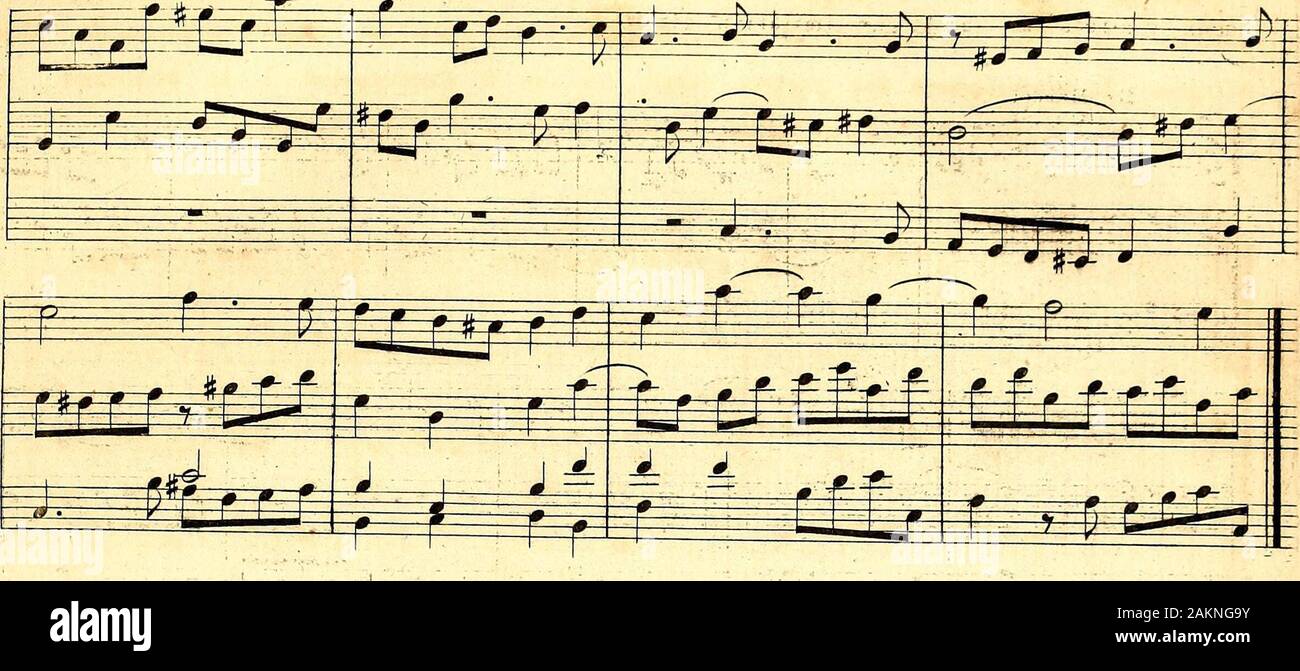 Primizie di canto fermo . m -. m g » ss ? ì ì - I rrr Slip s f | r • jggggpfgjggii I 6 3 L 4 T , wmmÈ. 59. XII. On voit aux exemples i et 2. ci-dessous, deux sujets que lauteur à dabord traiteschacun separément, avant que de les prendre ensemble, Après letroite imitation, dont lunet lautre sont travailles dans les ex. 1 et 2, cest a lex. 3 quil se predente une imi-tation etroite et canonique du second sujet seul, produit à la Tiérce par deux parties à,la-fois. A lex. 4, les deux thèmes sunissent. .r Ex I. Battiferri. 2. idem. Stock Photo