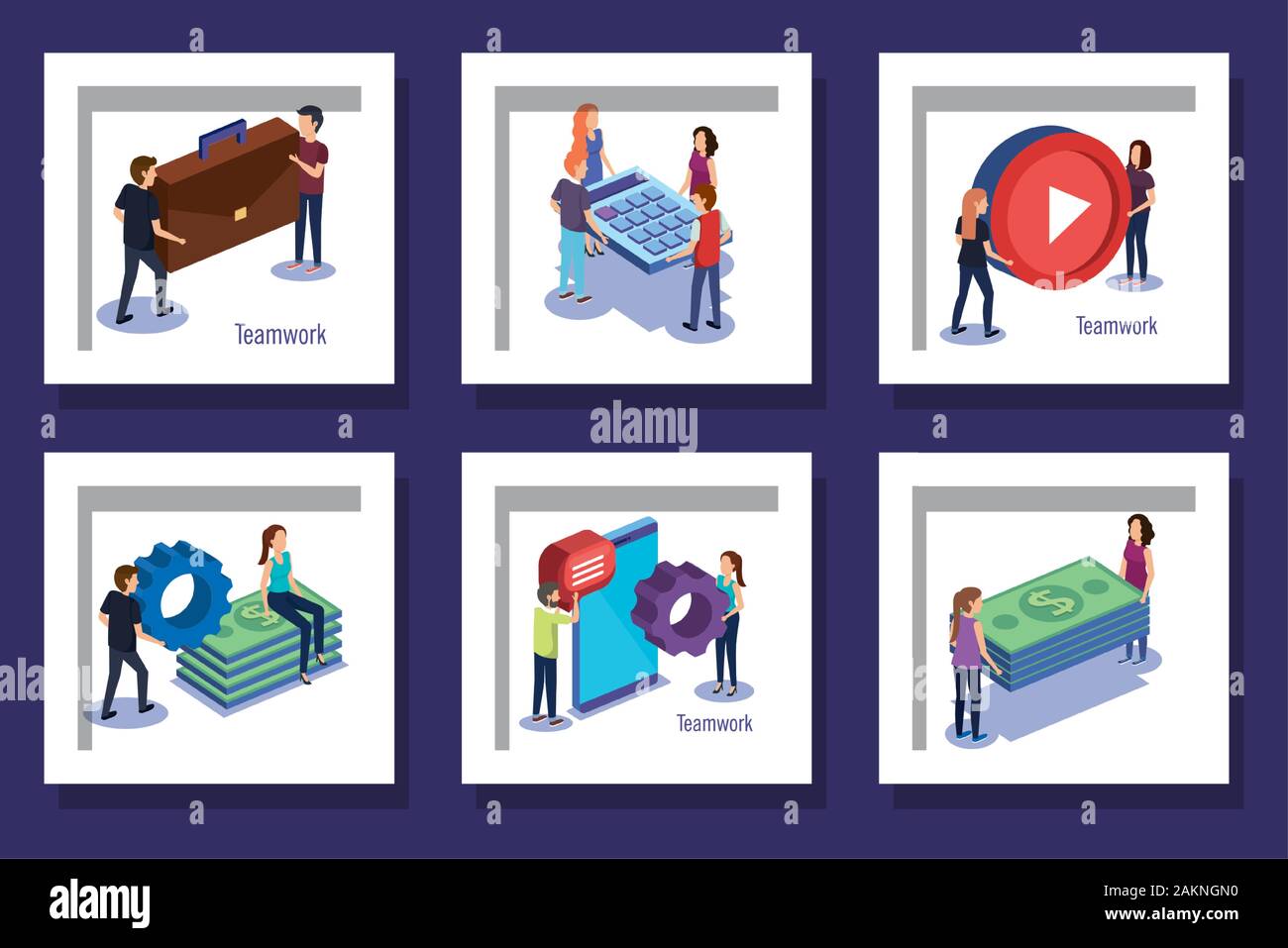 designs set teamwork with people and icons Stock Vector Image & Art - Alamy