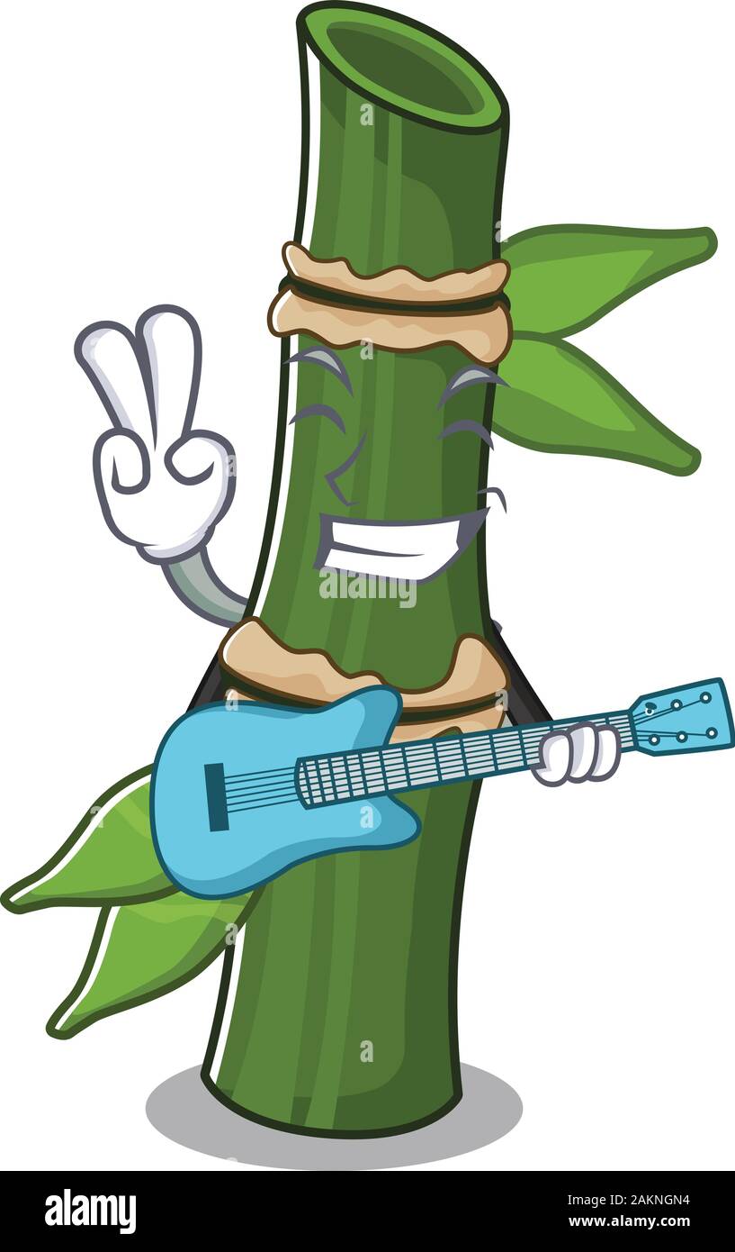 A mascot of bamboo performance with guitar Stock Vector Image & Art - Alamy