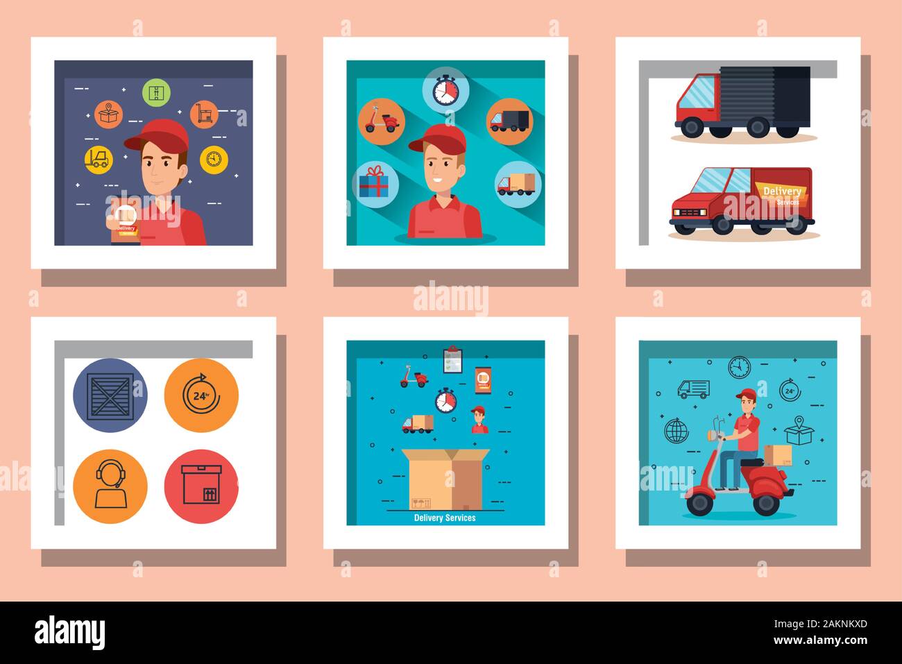 Delivery man vector bundle hi-res stock photography and images - Alamy