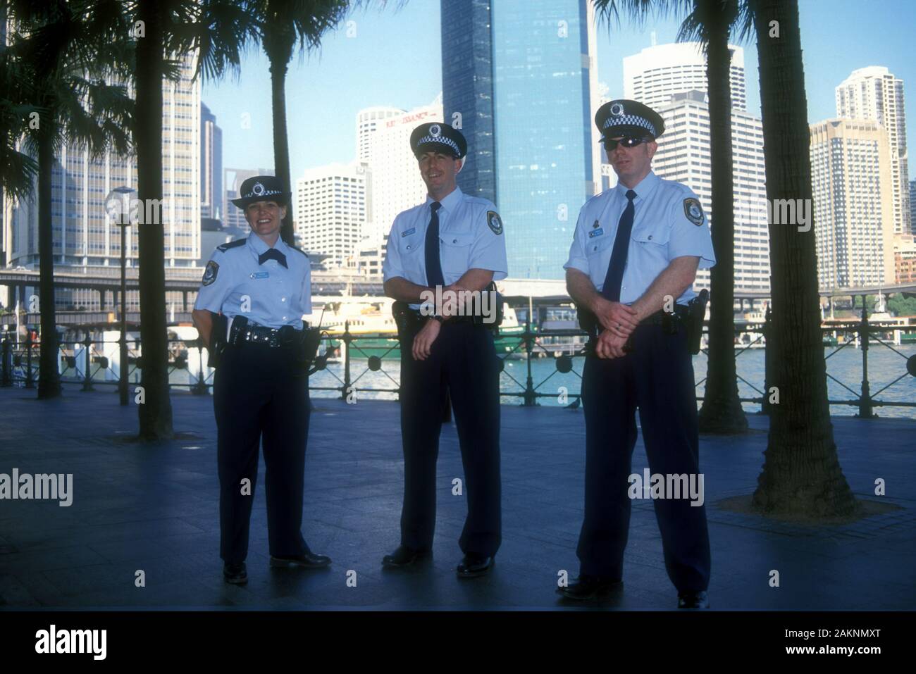 POLICE ON DUTY, SYDNEY, CIRCULAR QUAY, AREA, NEW SOUTH WALES, AUSTRALIA Stock Photo