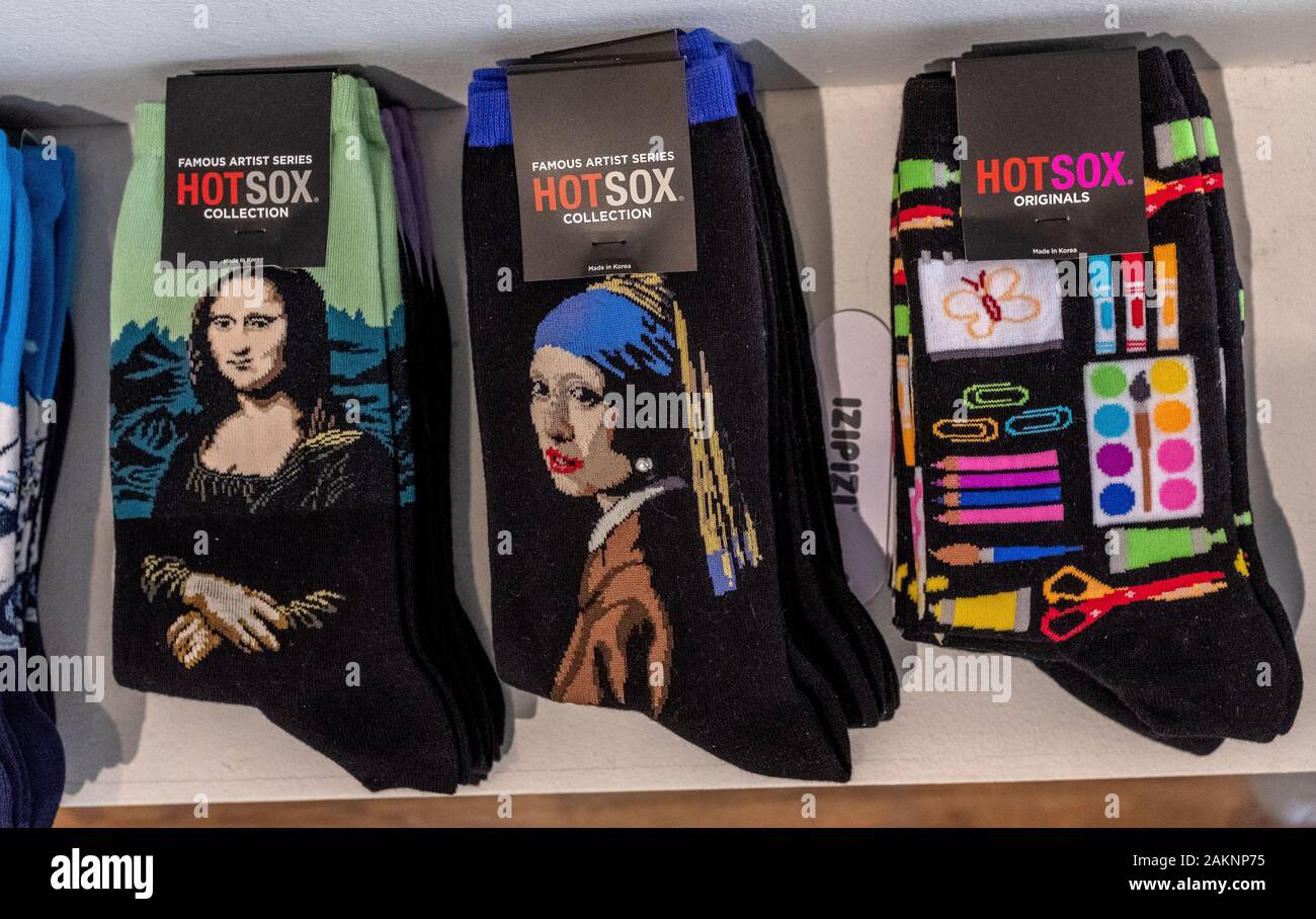 "HotSox: Famous Artist Series" sold in the gift shop of the Albuquerque Museum - City of Albuquerque. Stock Photo