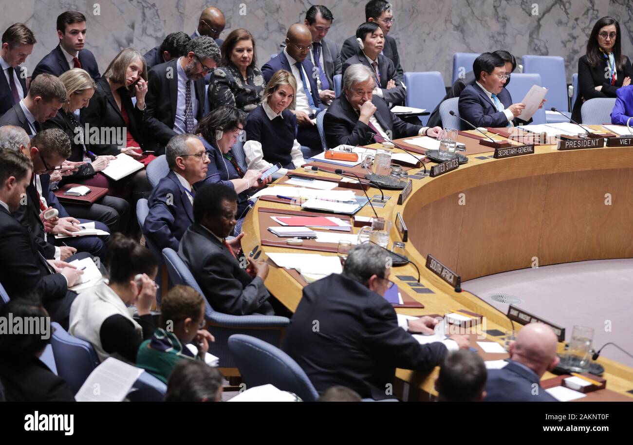 New York, NY, USA. 9th Jan, 2020. United Nations, New York, USA, January 09, 2020 - Kelly Craft, Permanent Representative of the United States of America to the United Nations during the Security Council meeting on maintenance of international peace and security and upholding the United Nations Charter today at the UN Headquarters in New York.Photo: Luiz Rampelotto/EuropaNewswire.PHOTO CREDIT MANDATORY. Credit: Luiz Rampelotto/ZUMA Wire/Alamy Live News Stock Photo