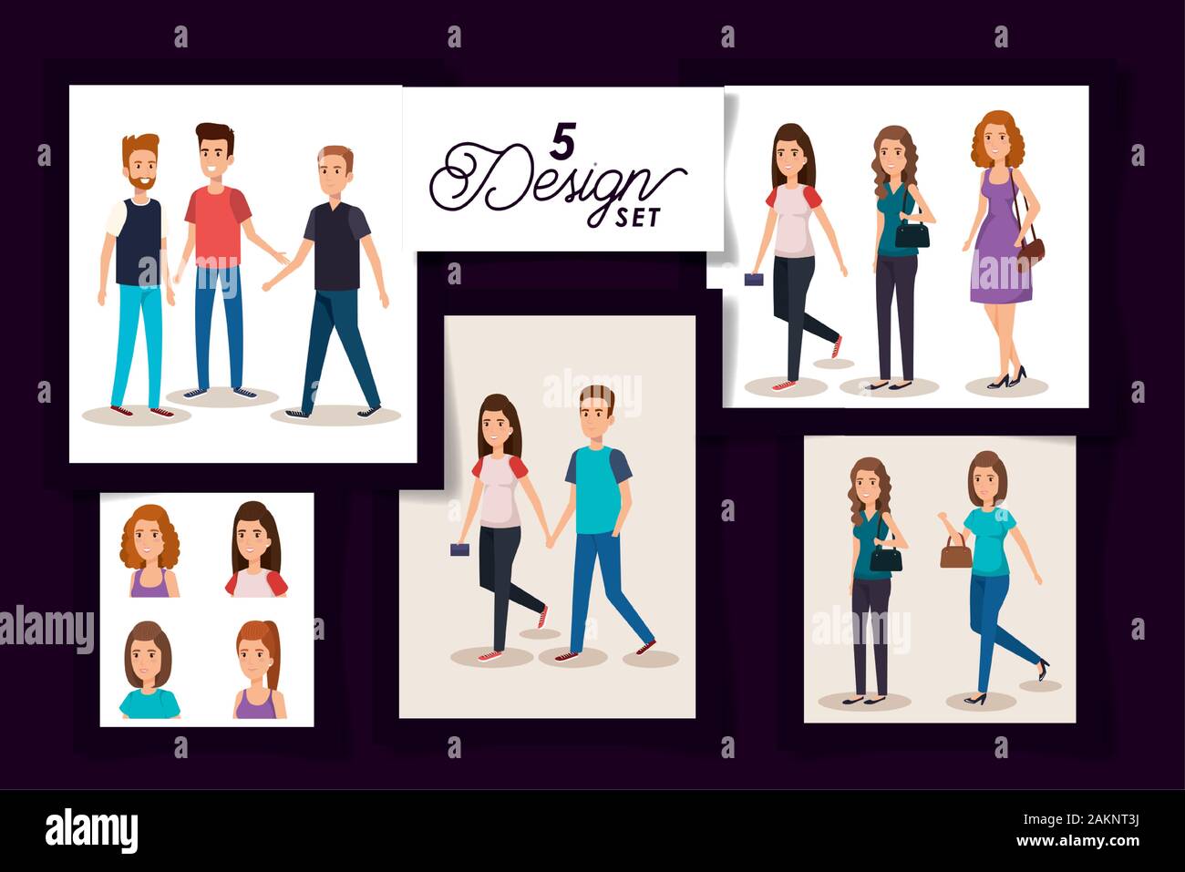 Someone Design five designs of young people characters Stock Vector Image & Art - Alamy