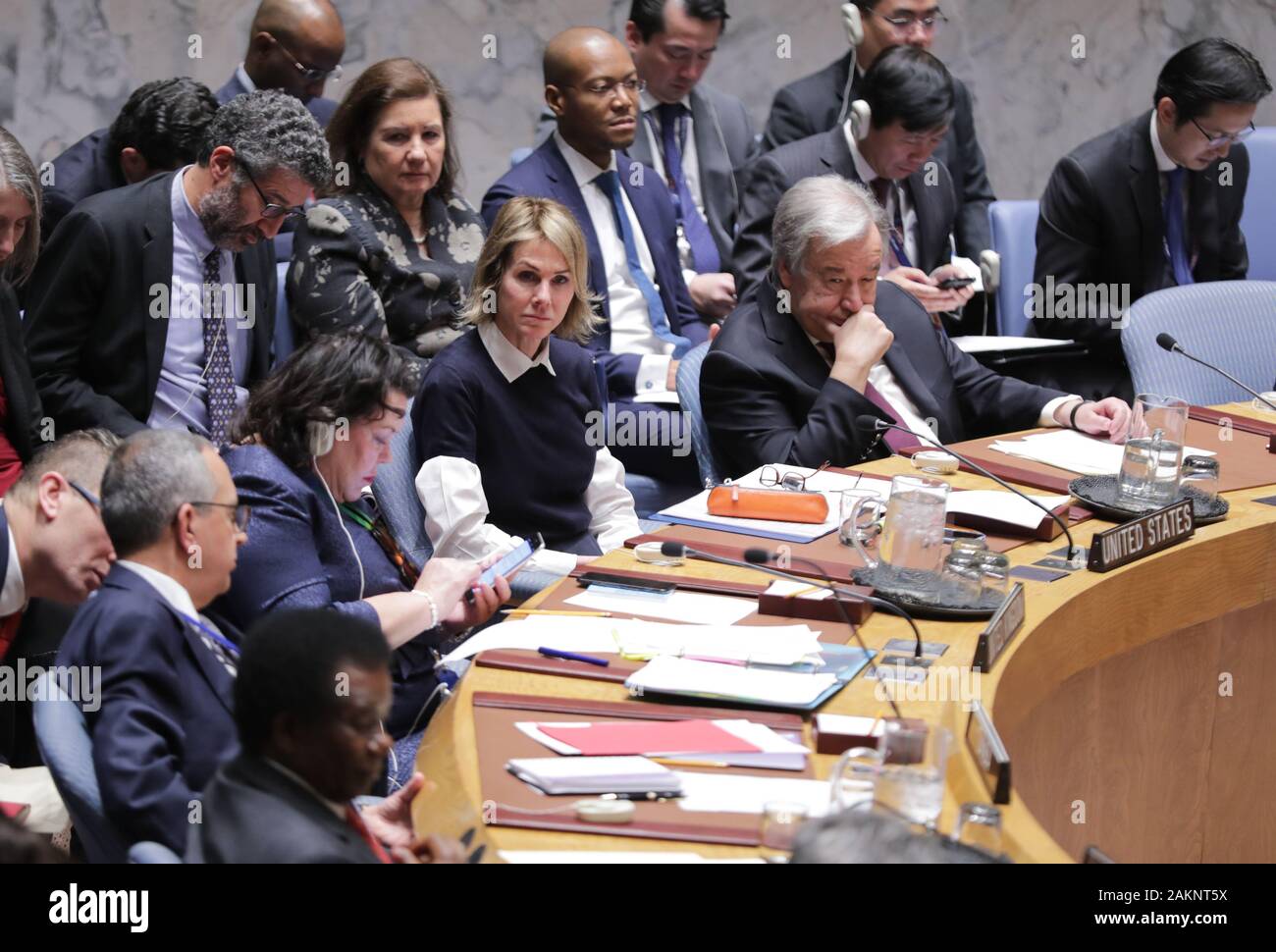 New York, NY, USA. 9th Jan, 2020. United Nations, New York, USA, January 09, 2020 - Kelly Craft, Permanent Representative of the United States of America to the United Nations during the Security Council meeting on maintenance of international peace and security and upholding the United Nations Charter today at the UN Headquarters in New York.Photo: Luiz Rampelotto/EuropaNewswire.PHOTO CREDIT MANDATORY. Credit: Luiz Rampelotto/ZUMA Wire/Alamy Live News Stock Photo