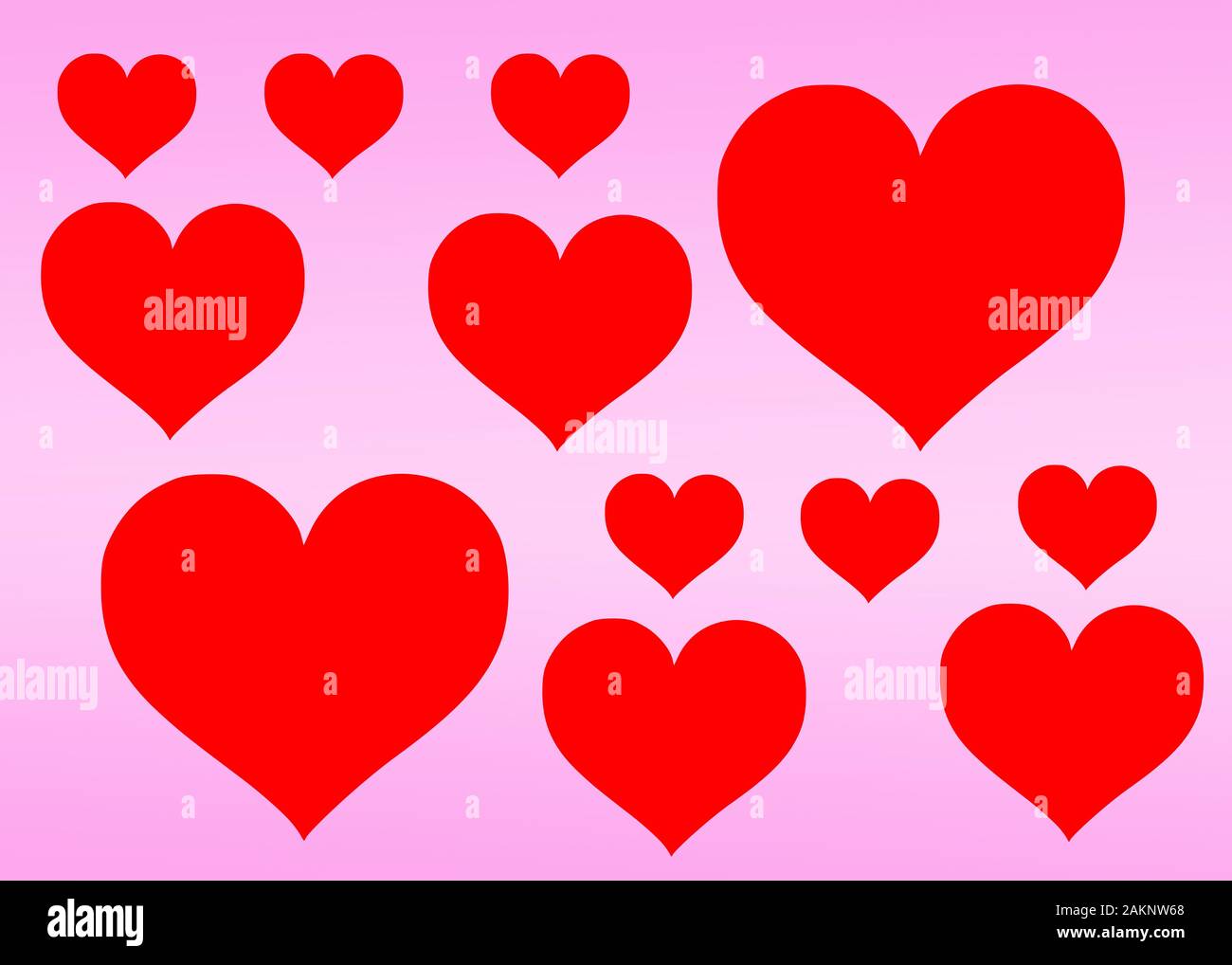 Valentine day background with red heart on pink background / Valentine's  day hearts cute love banner or greeting card Stock Photo - Alamy
