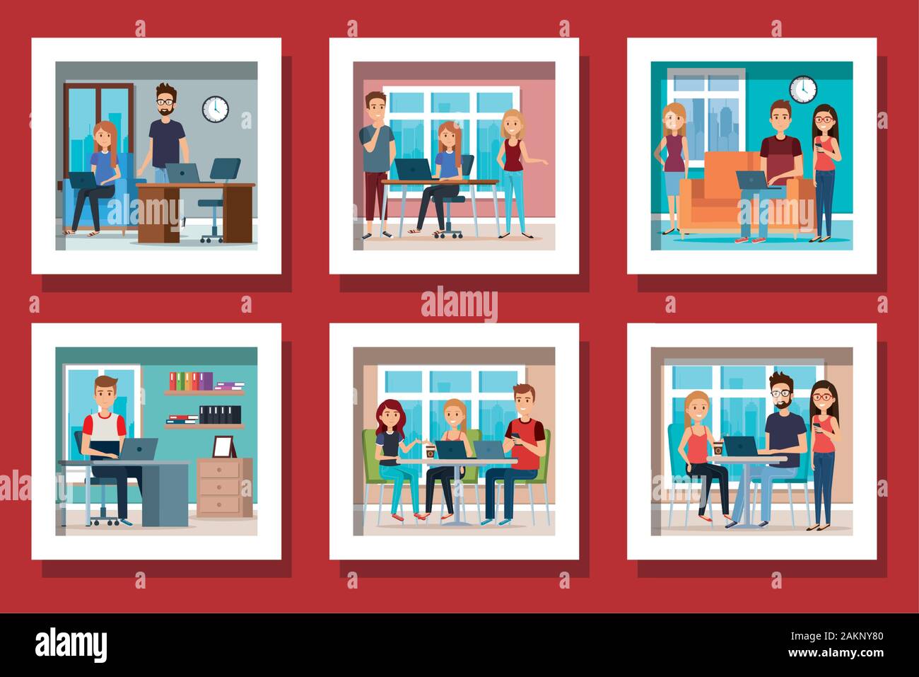 bundle of young people in the workplace Stock Vector Image & Art - Alamy