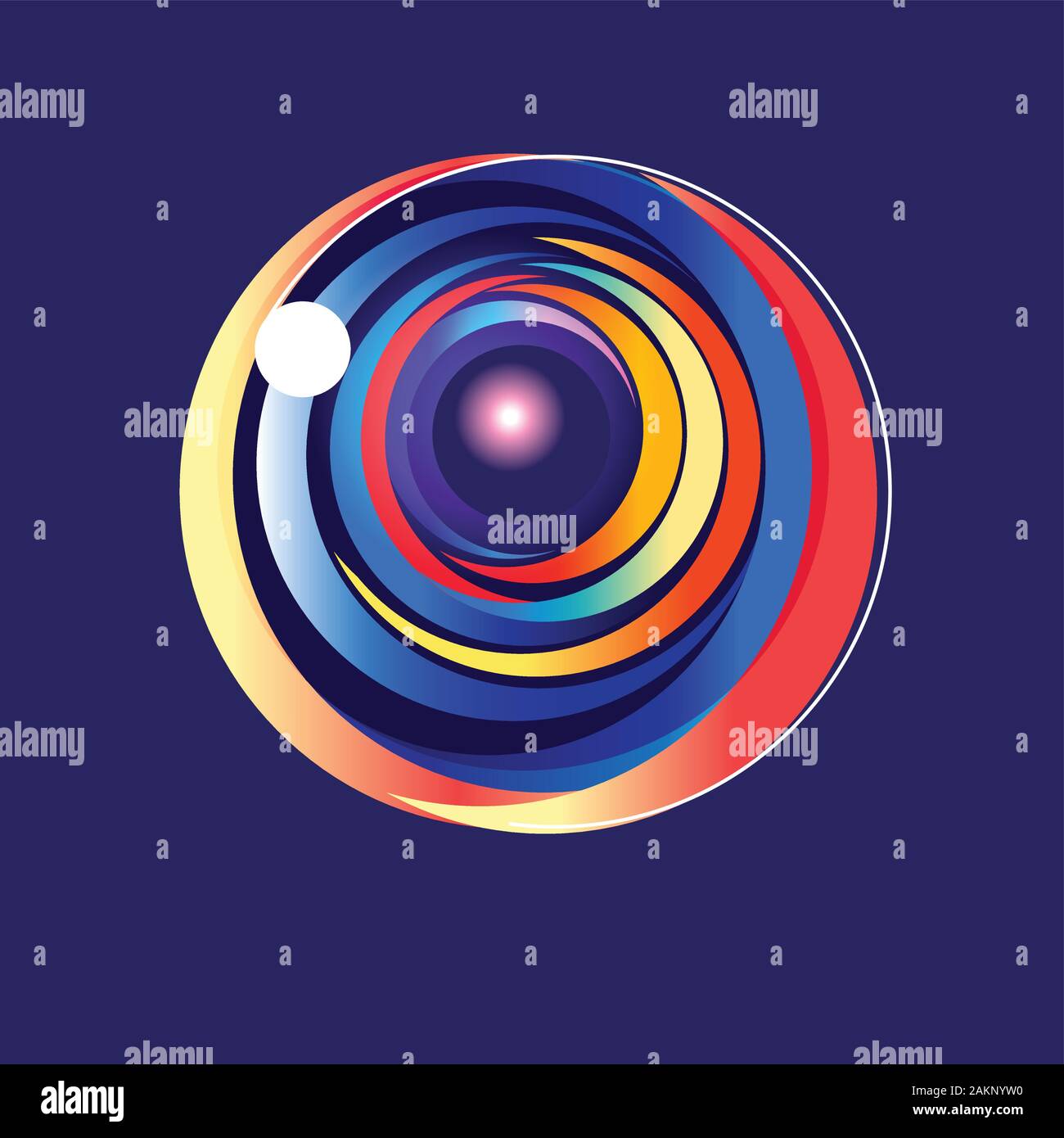 Lovely vector multicolored abstract round element on blue background Stock Vector