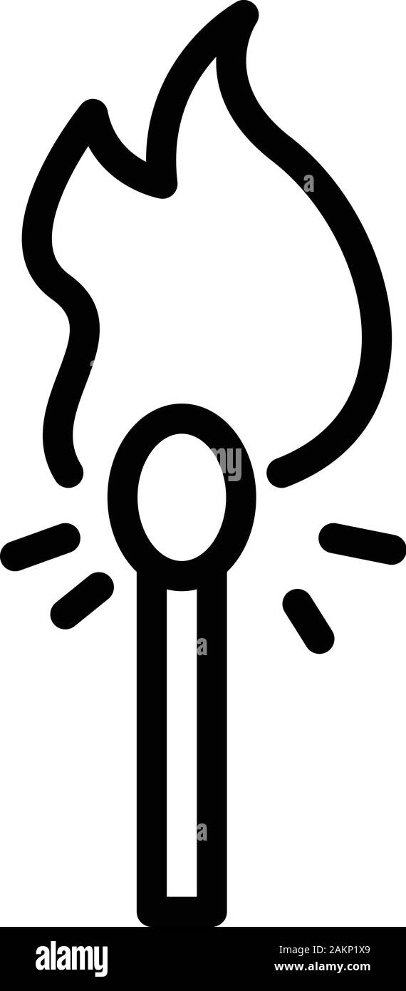 Burning match icon, outline style Stock Vector Image & Art - Alamy