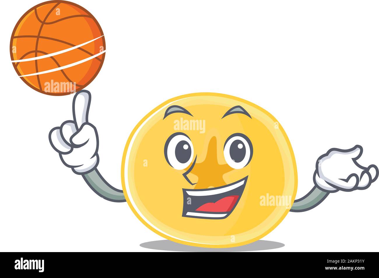 A mascot picture of banana chips cartoon character playing basketball ...