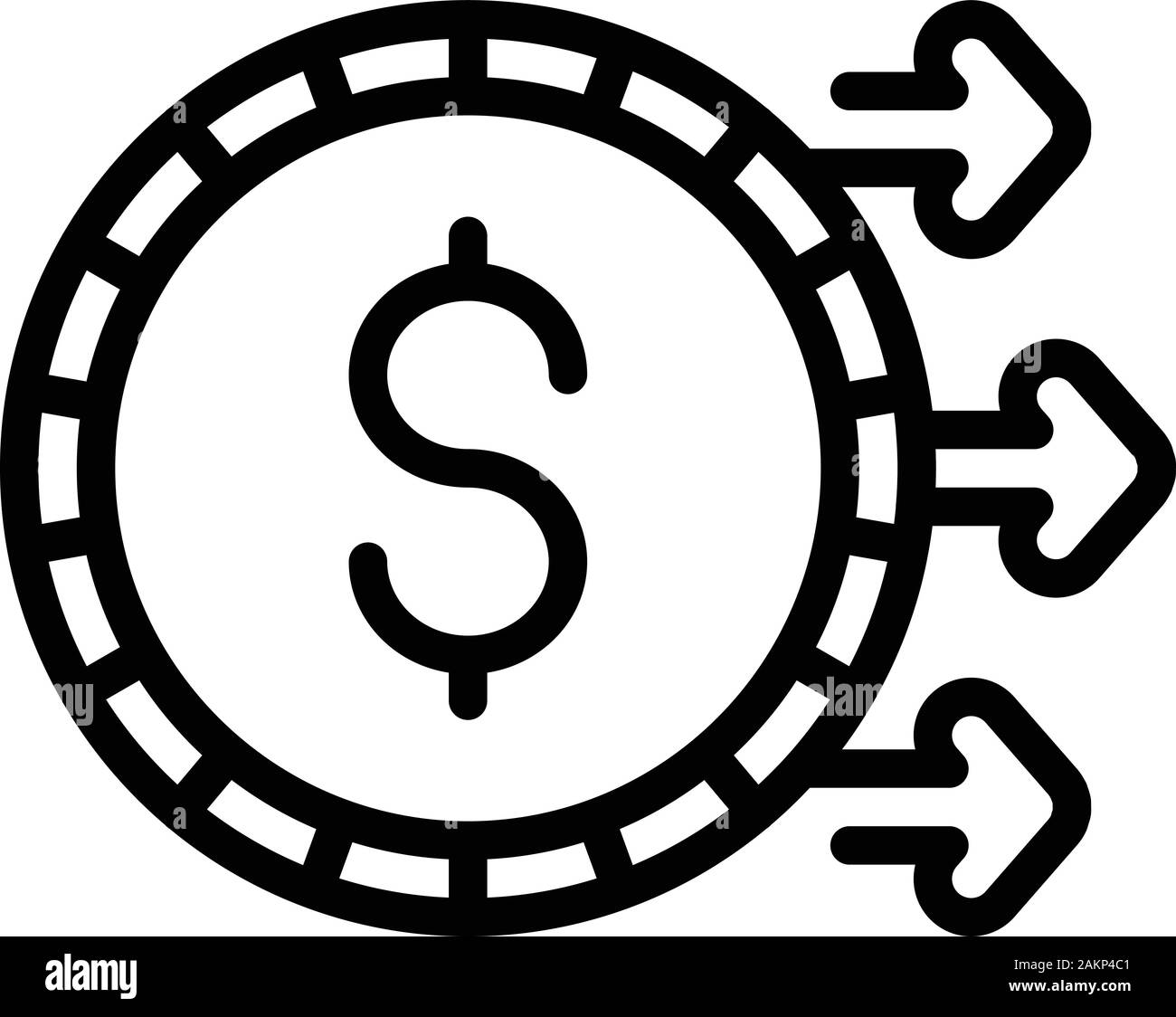 Coin currency icon, outline style Stock Vector Image & Art - Alamy