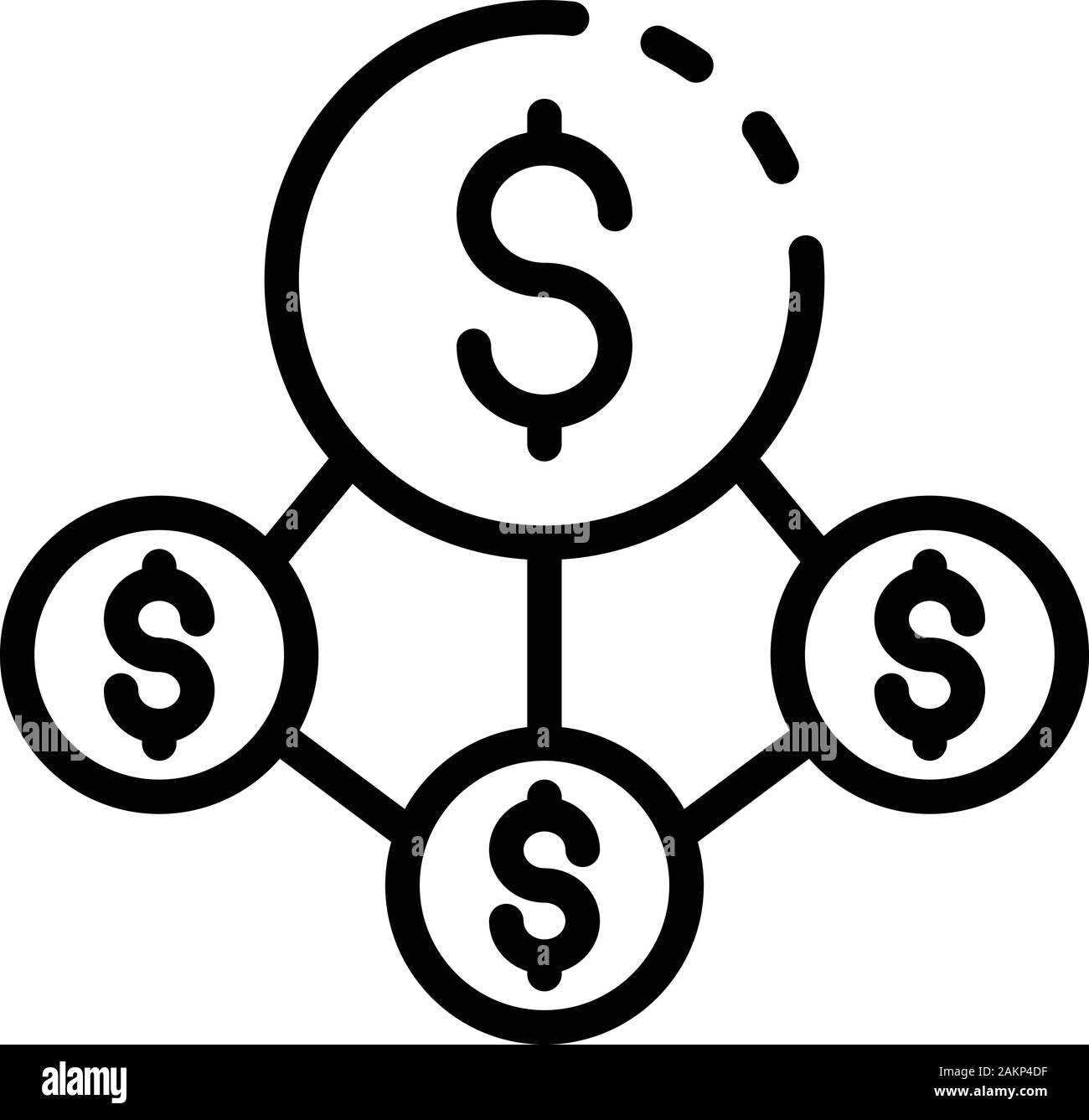 Dollar franchise scheme icon, outline style Stock Vector Image & Art ...