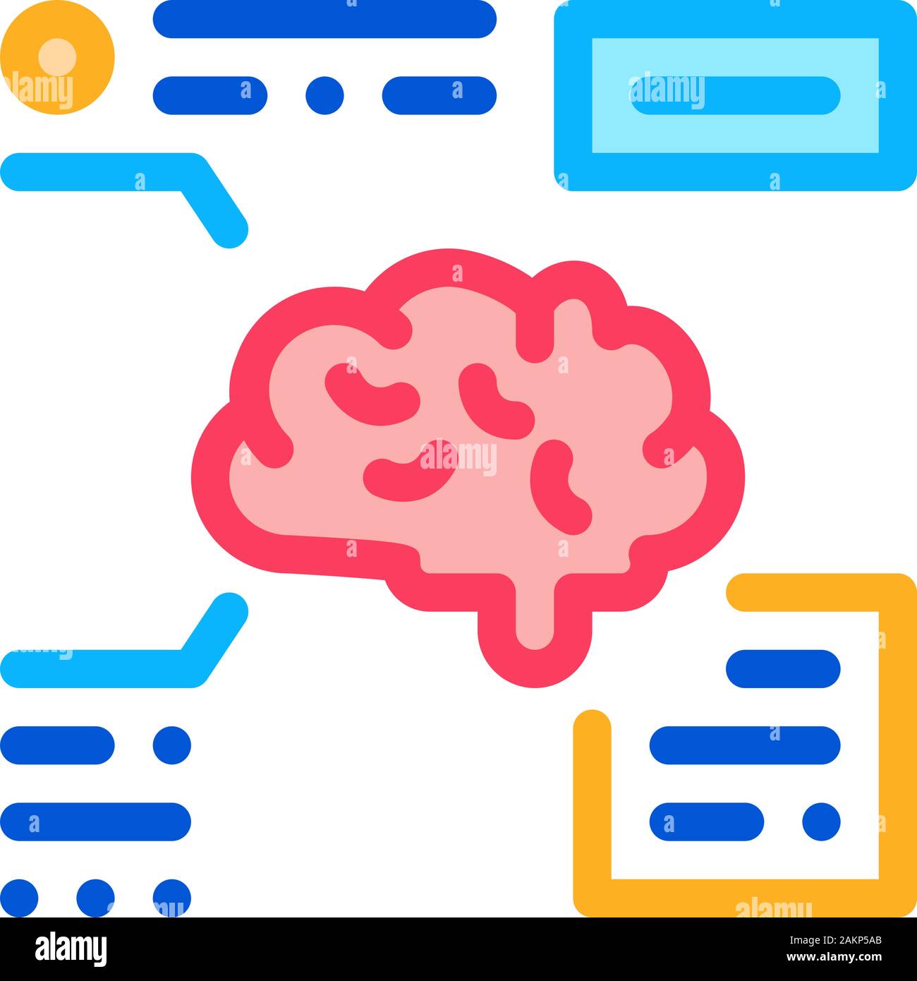 Brain Feature Icon Vector Outline Illustration Stock Vector