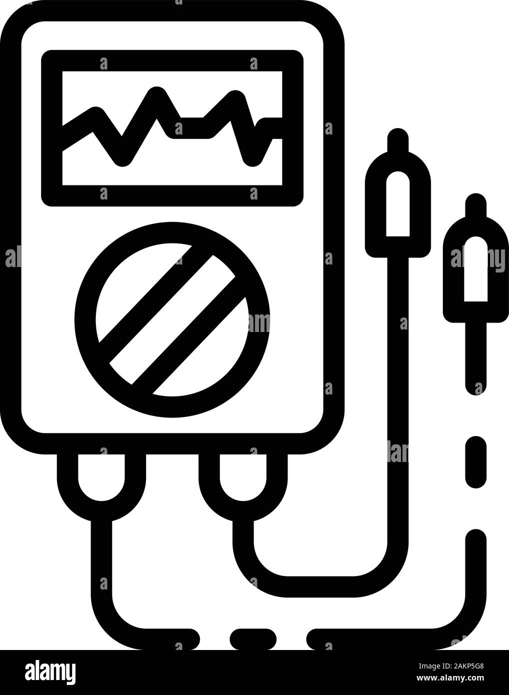 Electric multimeter icon, outline style Stock Vector