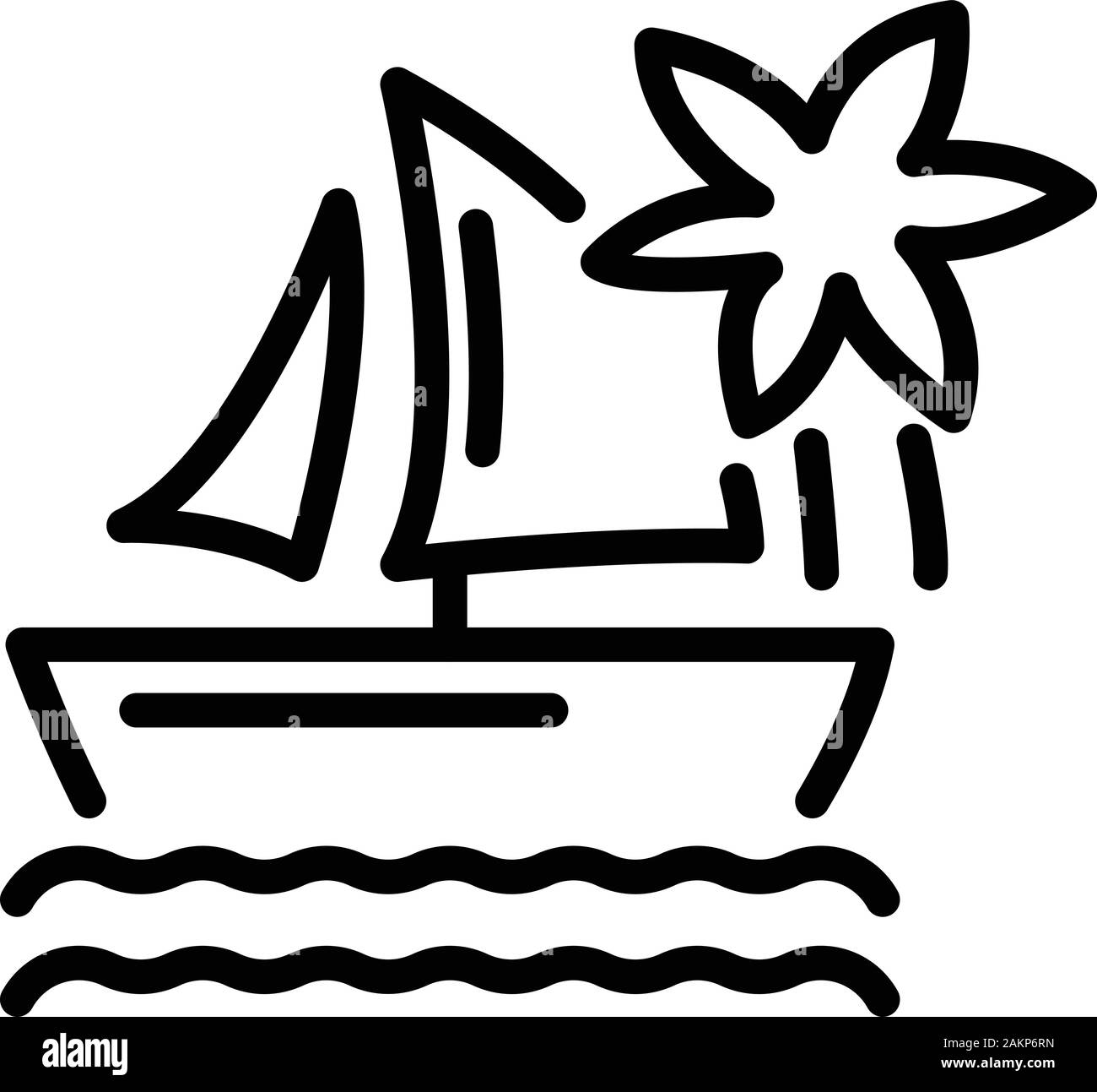 Island yacht icon, outline style Stock Vector Image & Art - Alamy