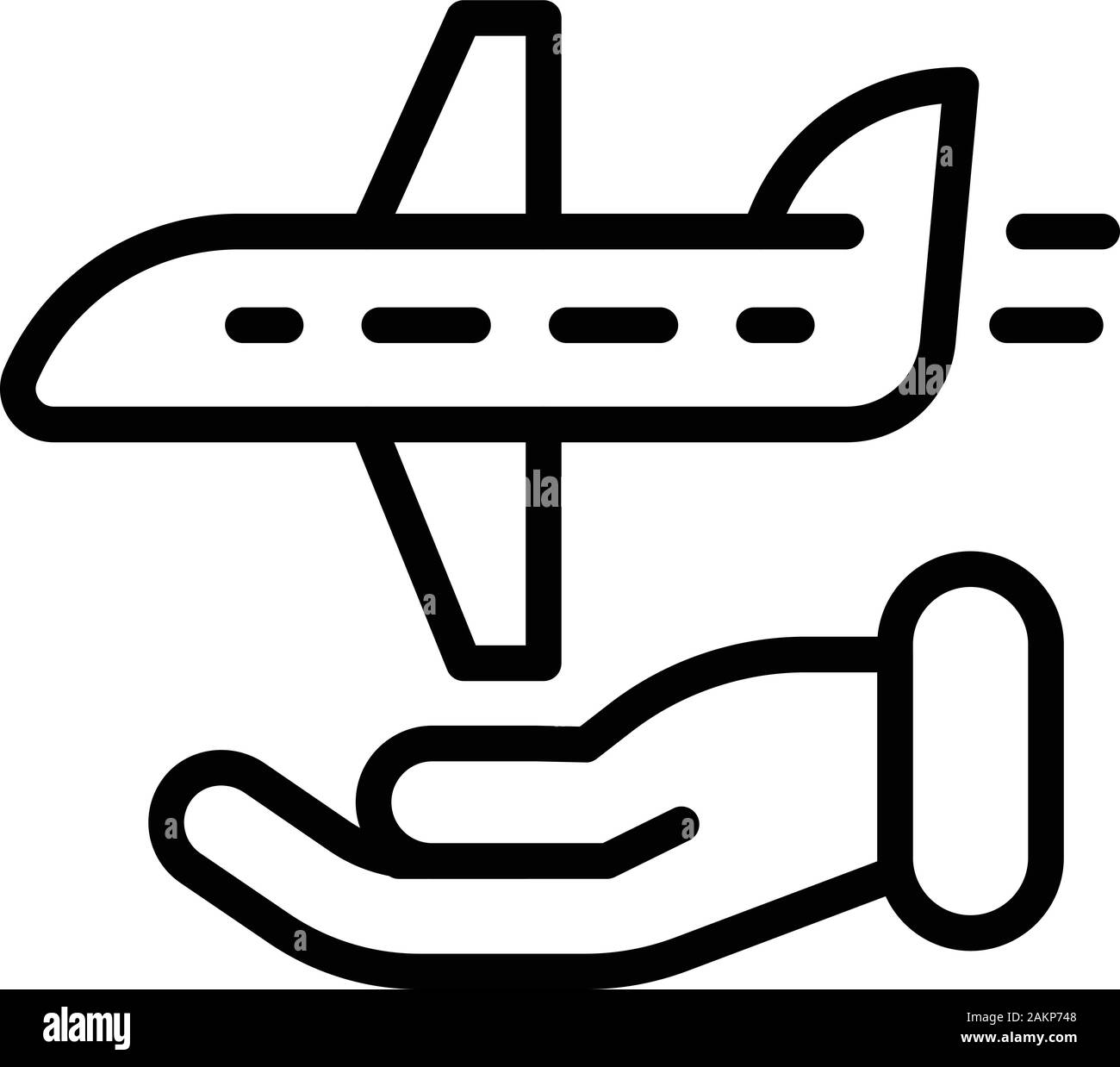 Fly airplane protection icon, outline style Stock Vector Image & Art ...