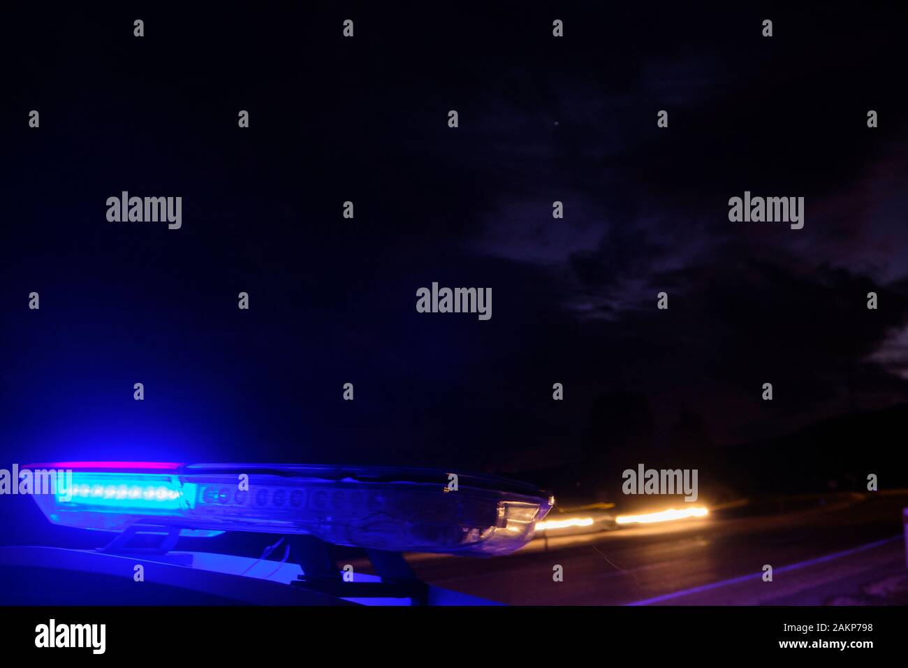 Blurry lights police patrol car hi-res stock photography and images - Alamy