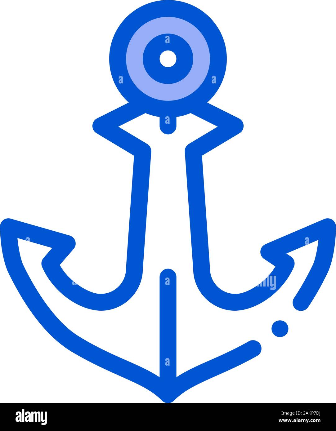 Boat Anchor Icon Vector Outline Illustration Stock Vector Image