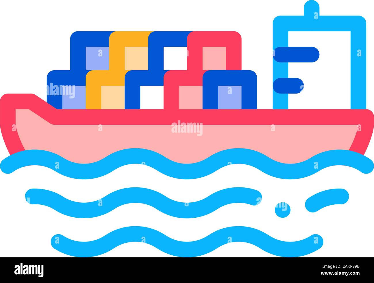 Cargo Ship At Sea Icon Vector Outline Illustration Stock Vector Image ...