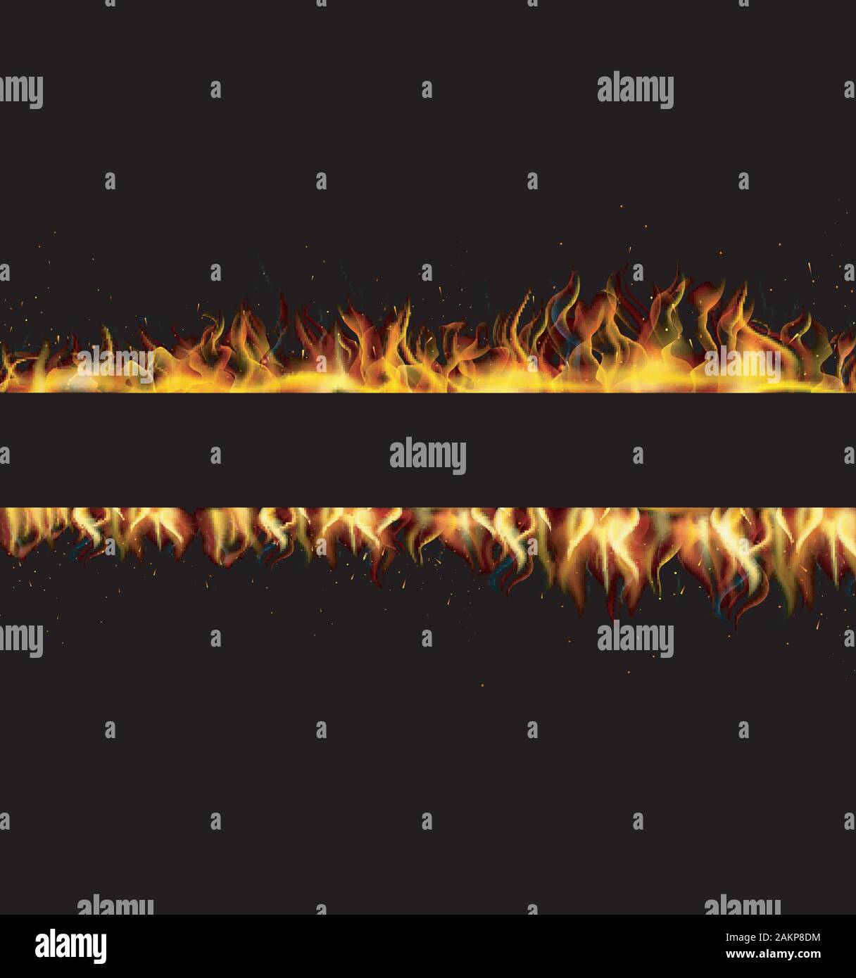 Fire flame on black background. vector Stock Vector Image & Art - Alamy