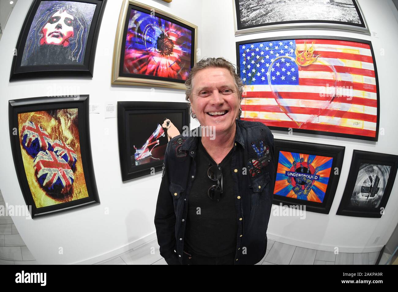 Hollywood FL, USA. 09th Jan, 2020. Rick Allen of Def Leppard art exhibition at the Wentworth Gallery at the Seminole Hard Rock Hotel & Casino on January 9, 2020 in Hollywood, Florida. Credit: Mpi04/Media Punch/Alamy Live News Stock Photo