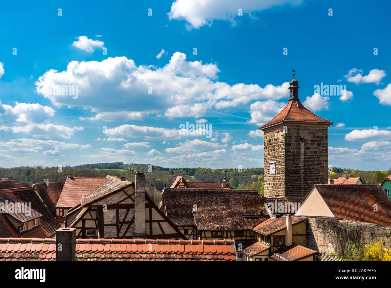 Beautiful view of Rothenburg buildings Stock Photo