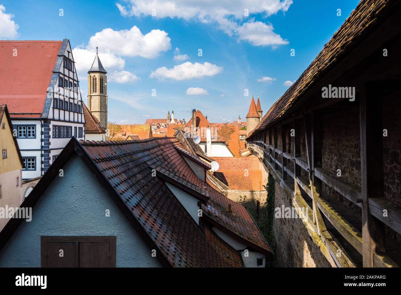 Beautiful view of Rothenburg buildings Stock Photo