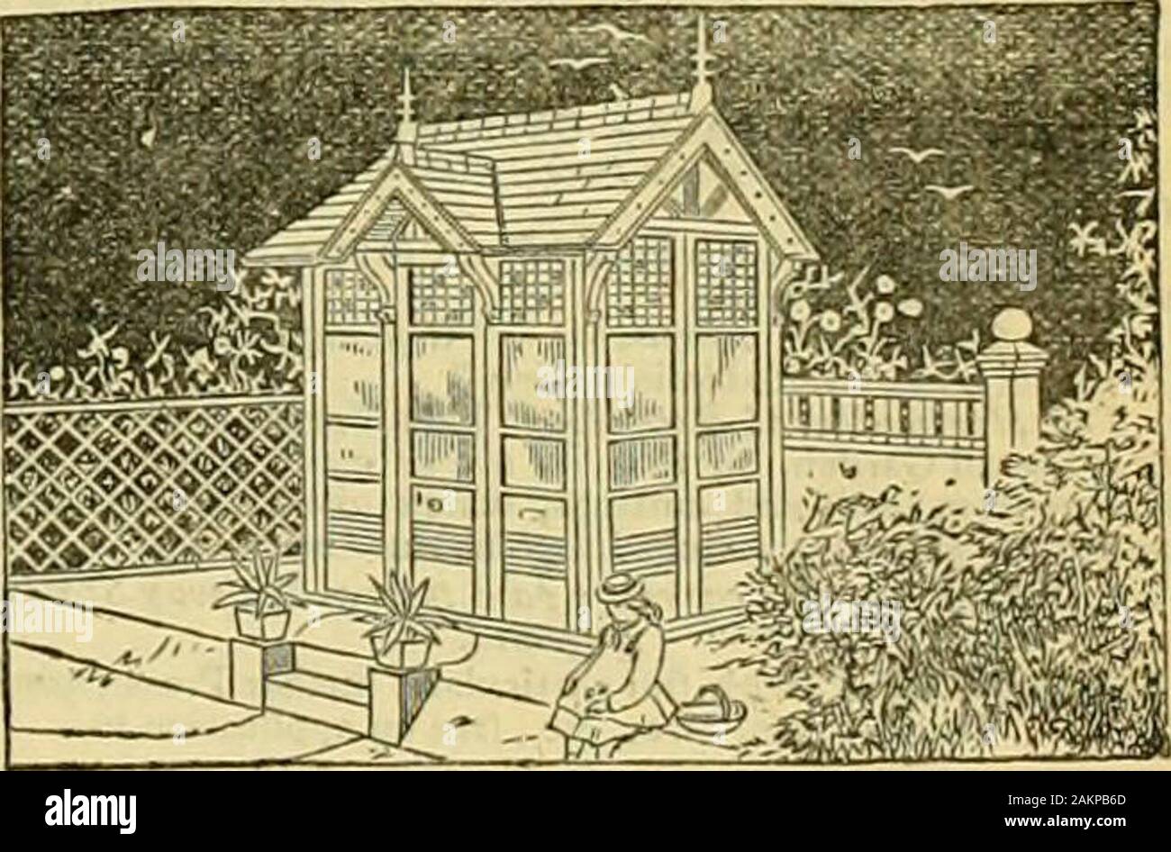 The Gardeners' chronicle : a weekly illustrated journal of horticulture and allied subjects . ART WITH ECONOMY, Applied to Conservatories and Greenhouses. With Illustrations, Prices, &c. Part I., now ready. Post-free, twelve stamps. CHEAP ART-SUMMERHOUSES.Illustrations and Prices Gratis. T. H. P. DENNIS & CO., MANSION HOUSE BUILDINGS, LONDON, E.C. Works: CHELMSFORD,. WRIGHT &, HOLMES, practical horticultural builders and engineers, Stock Photo