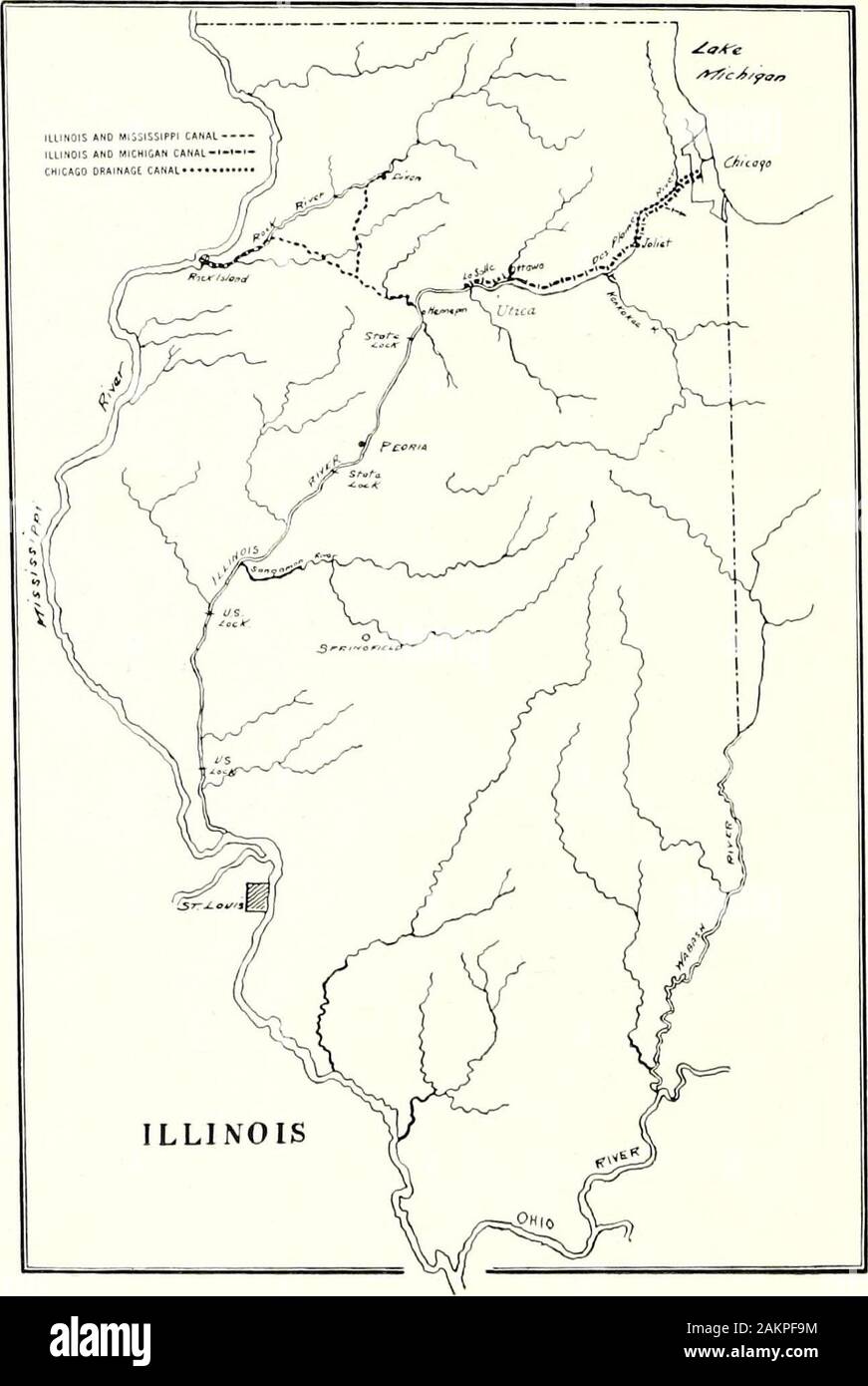 The Illinois and Michigan Canal : a study in economic history . 35, 37, 45- .Wheat prices, 23; received at St. Louis, 102; shipped, 84, 101 et seq., (1842-47) 99, (1866-67) 112, (1905) 85, 114.Whiteside, Gen., 47.Width of Canal. See Dimensions.Wild-cat currency, 64, 72.Wilson, Gen. James H., 137; plan for enlarging canal, 135 et seq.Winter navigation of I. & M., 22.Winter rates. See Freight rates, Winter.Wisconsin River, 154.Wisner, Geo. Y., Estimate of channel improvements, 140.Woodward, A. B., favors waterway from St. Lawrence to Gulf of Mexico, 6.Wool shipped, 1842-47, 99.Wright, Benjamin, Stock Photo