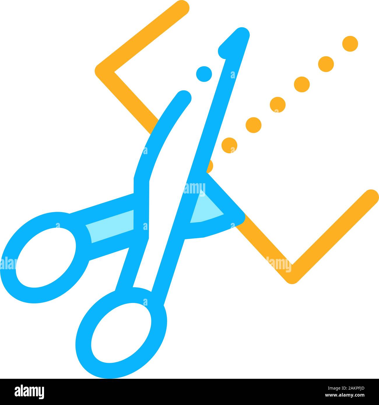 Scissors Cutting Icon Vector Outline Illustration Stock Vector Image