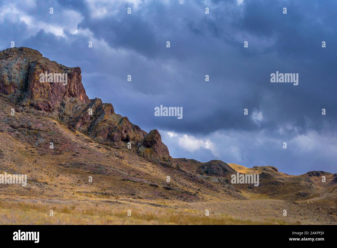 Scenic view in Tamgaly Tas, Kazakhstan Stock Photo