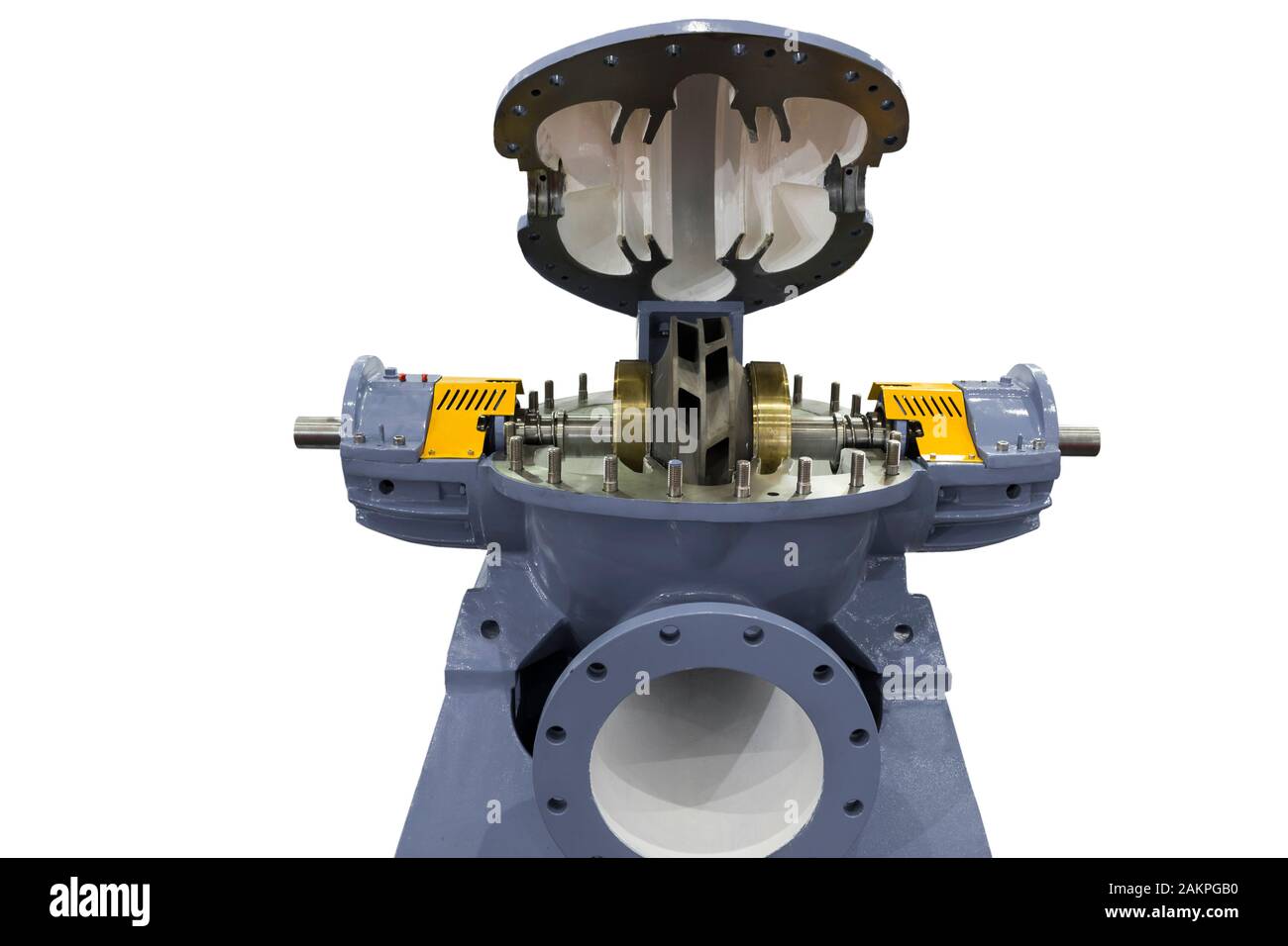 case of industrial pump ; engineering equipment background ; white