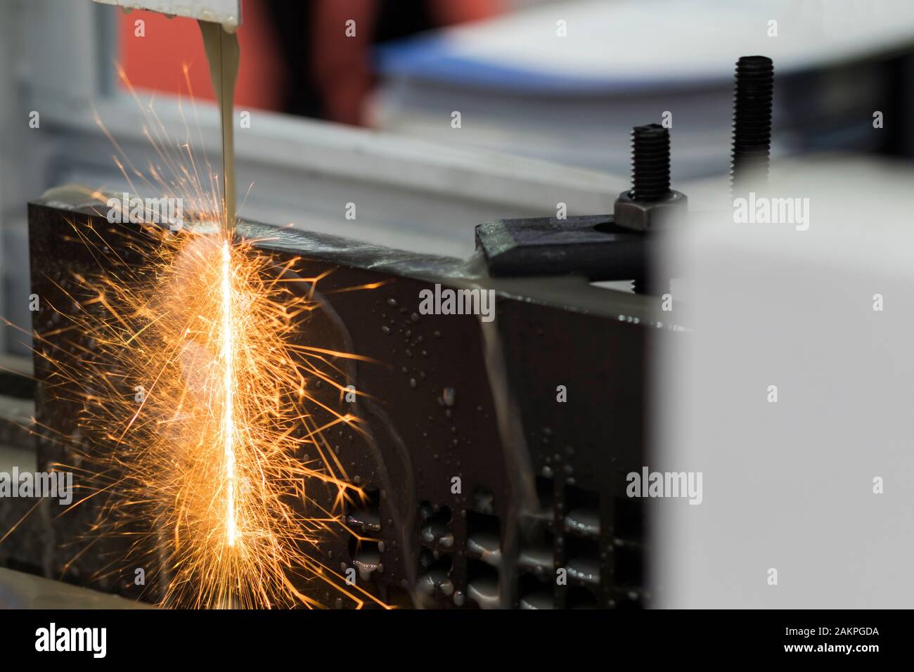 Steel plate was cut by EDM Wire cut process ; the precision process for