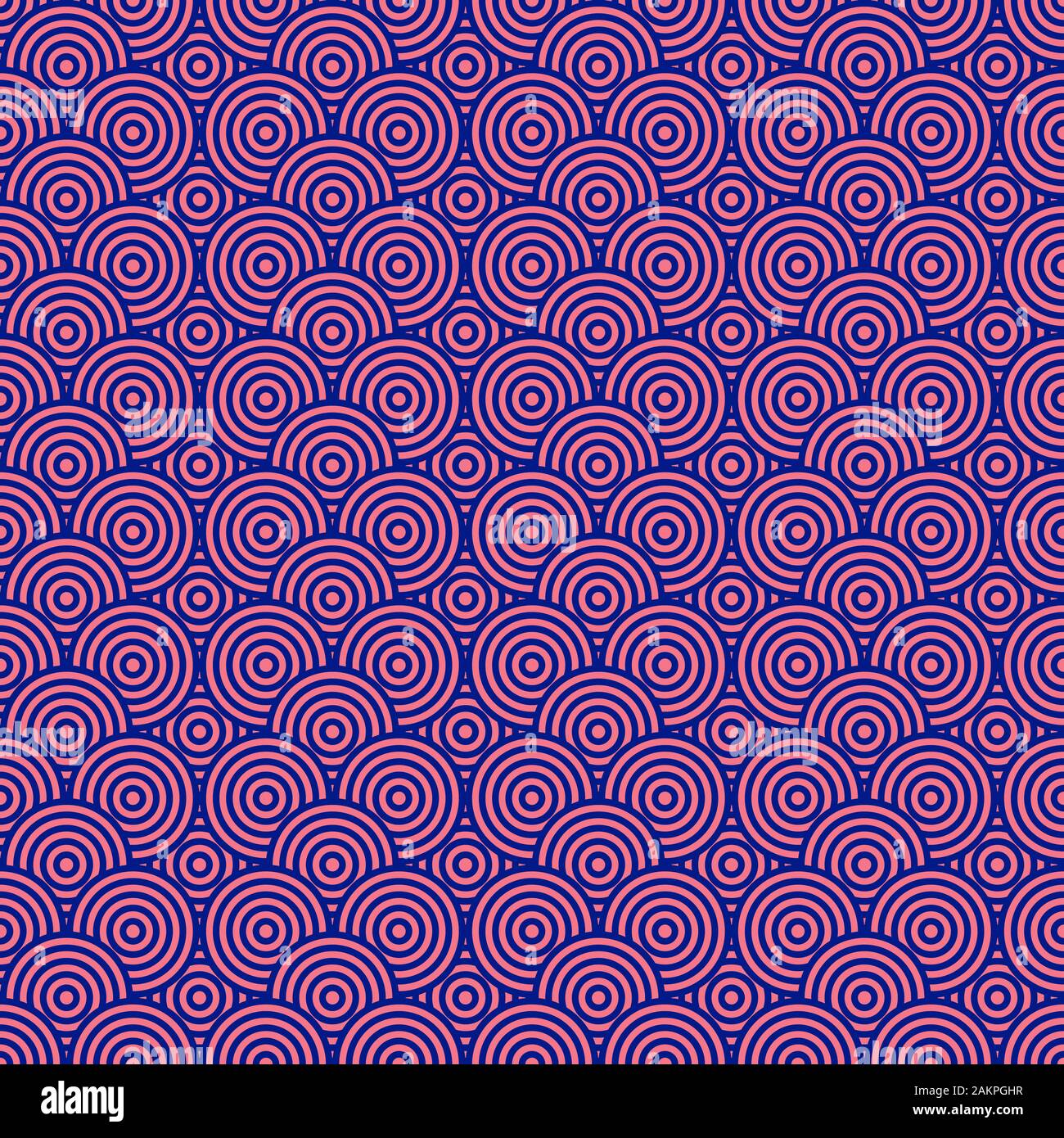 Pink and blue circles seamless pattern background and texture. Vector illustration Stock Vector