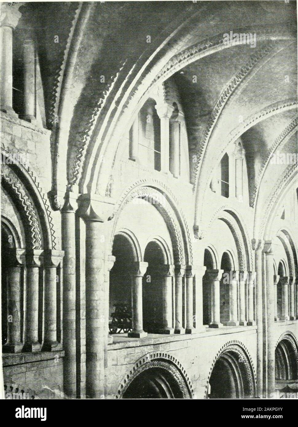 Byzantine and Romanesque architecture . re is a heavy transverse archdividing one double bay from another and betweenthem are two quadripartite vaults with no transverse ribto divide them. The same plan obtains in the transept(Fig. 131). I am not aware of another instance of thisarrangement. The great transverse arches are pointed, but they aresegmental : the height being given by the side walls andthe round arch of the central tower, a pointed arch couldonly be got by dropping the springing. This againimplies that the present vault was not the coveringoriginally contemplated. Canon Greenwell, Stock Photo
