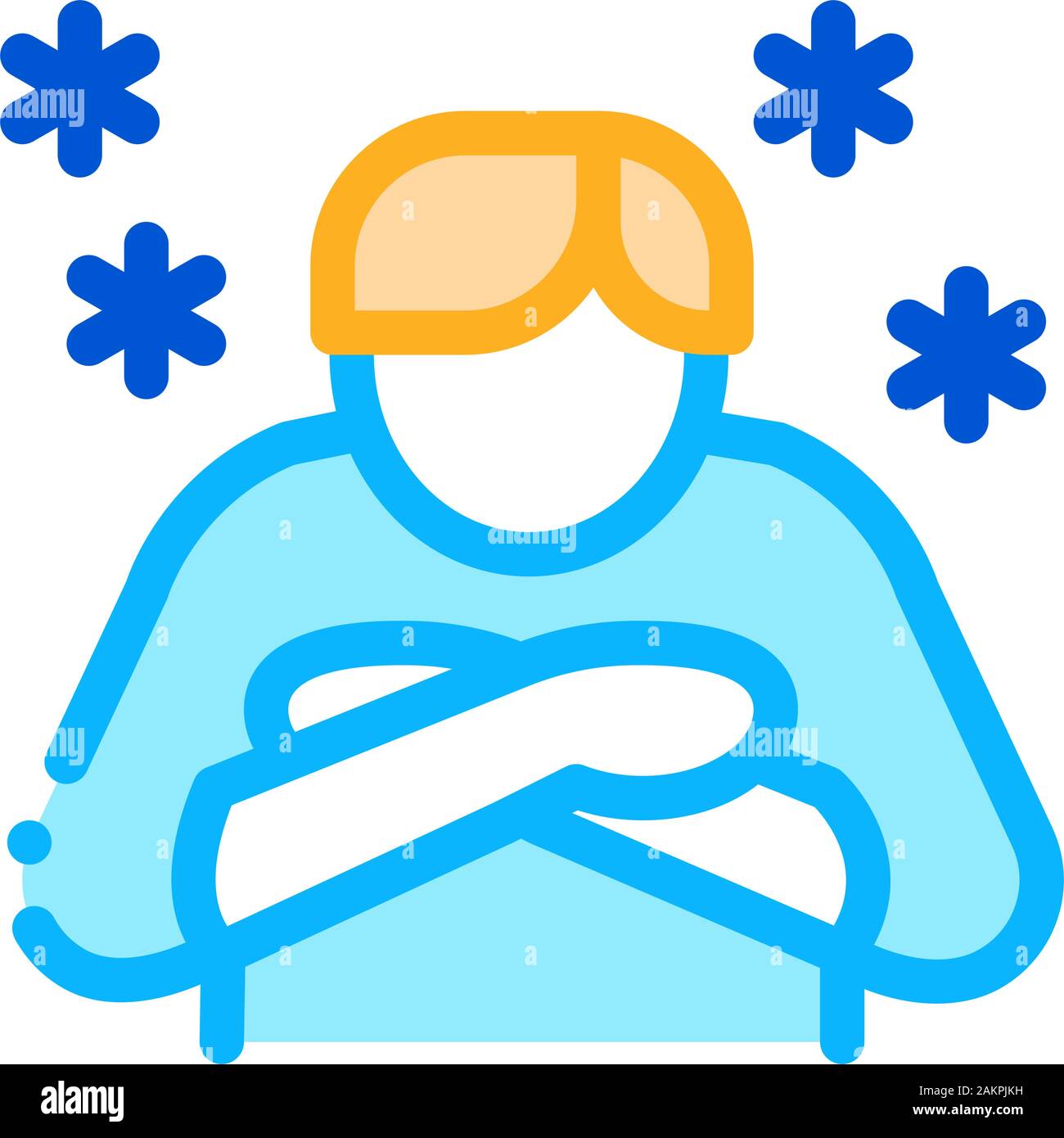 Human With Chill Icon Vector Outline Illustration Stock Vector Image