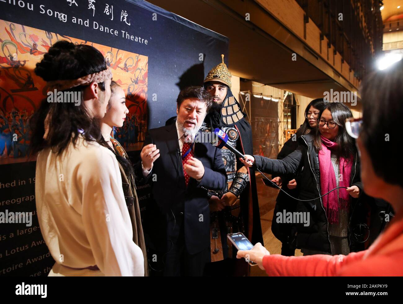New York Usa 9th Jan 2020 Chen Weiya 3rd L Chief Director Of The Drama Tales Of The Silk Road Receives Interview At The Lincoln Center In New York The United States