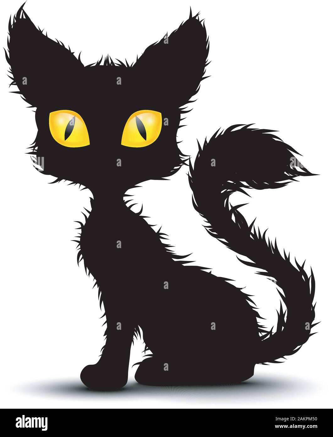 Black cat sitting isolated background. vector Stock Vector Image & Art ...