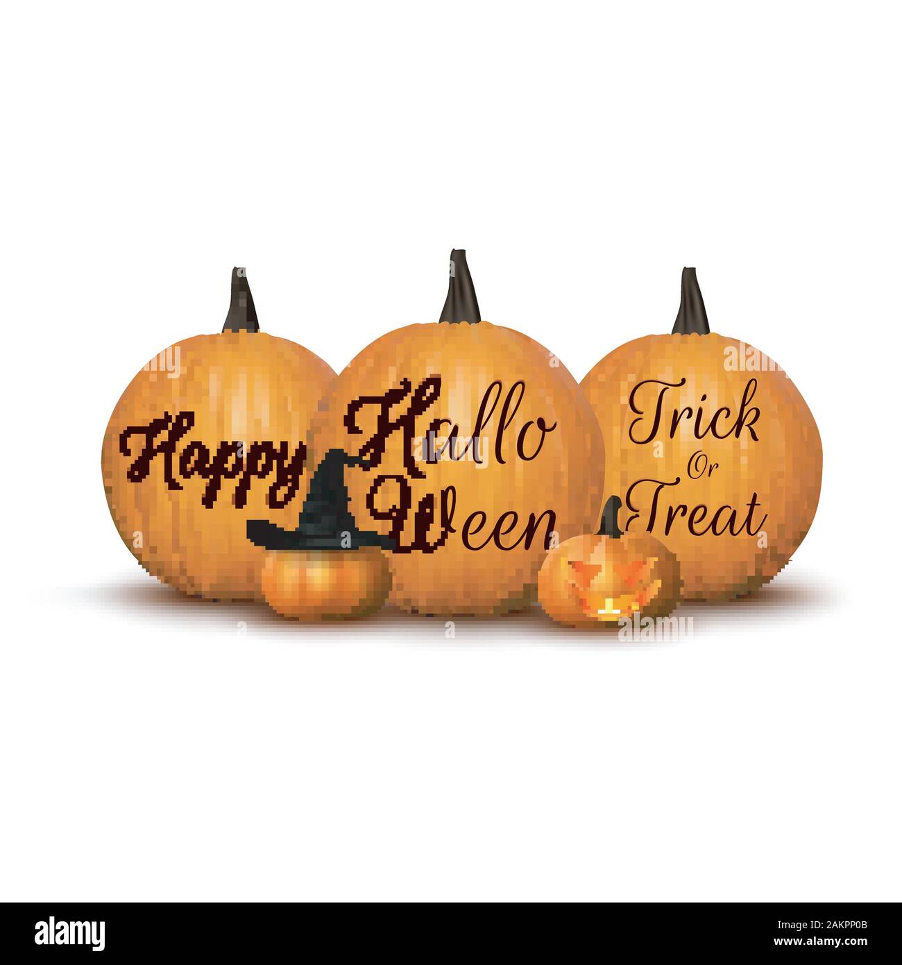 Halloween background with pumpkin isolated on white. Vector Stock ...