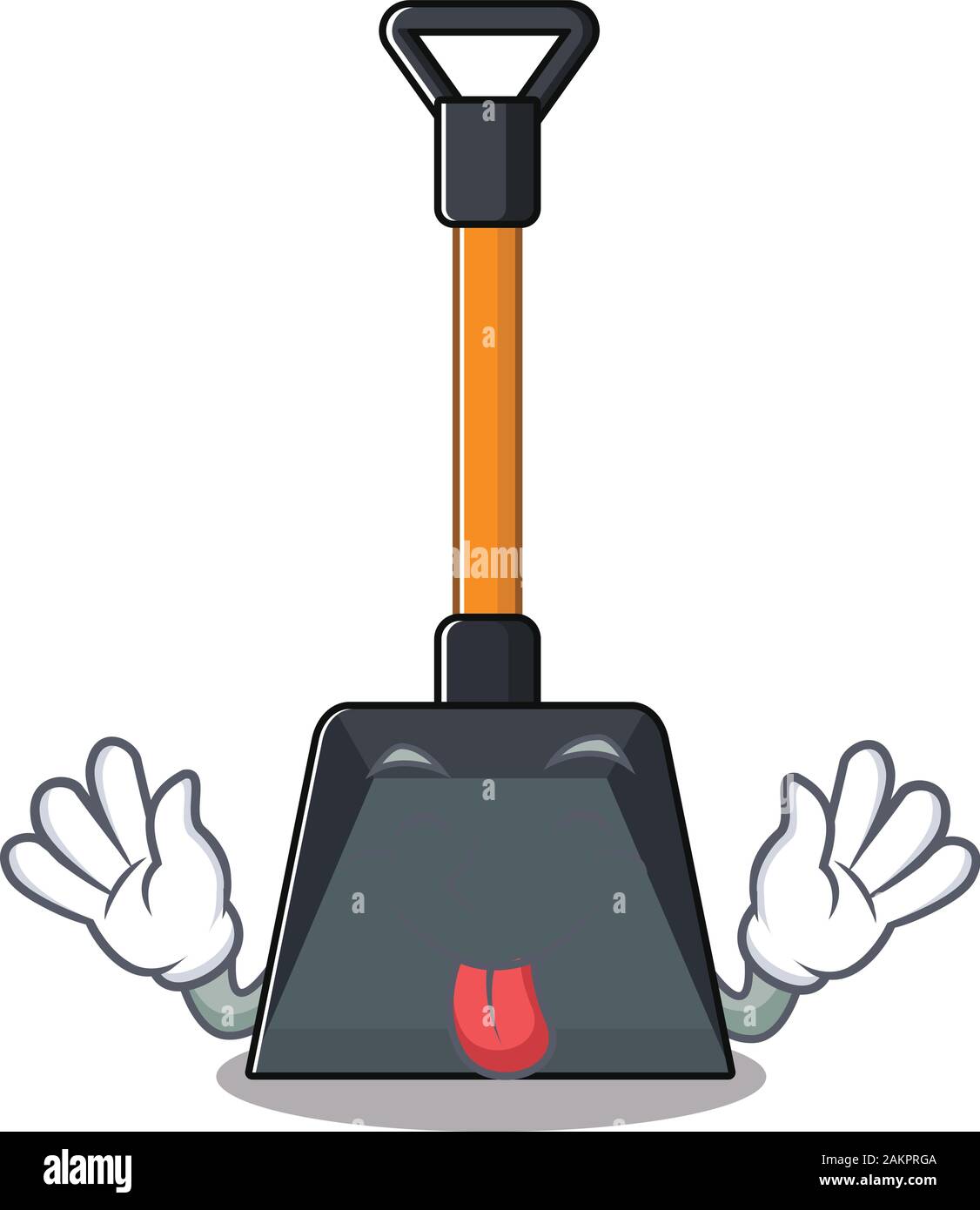 Cute snow shovel cartoon mascot style with Tongue out Stock Vector