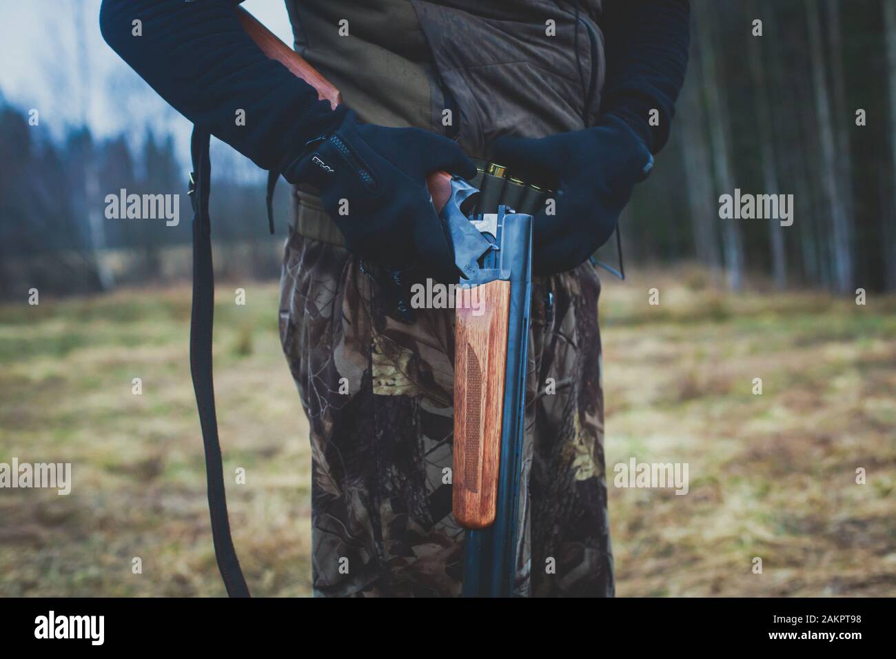 A process of hunting during hunting season, process of duck hunting